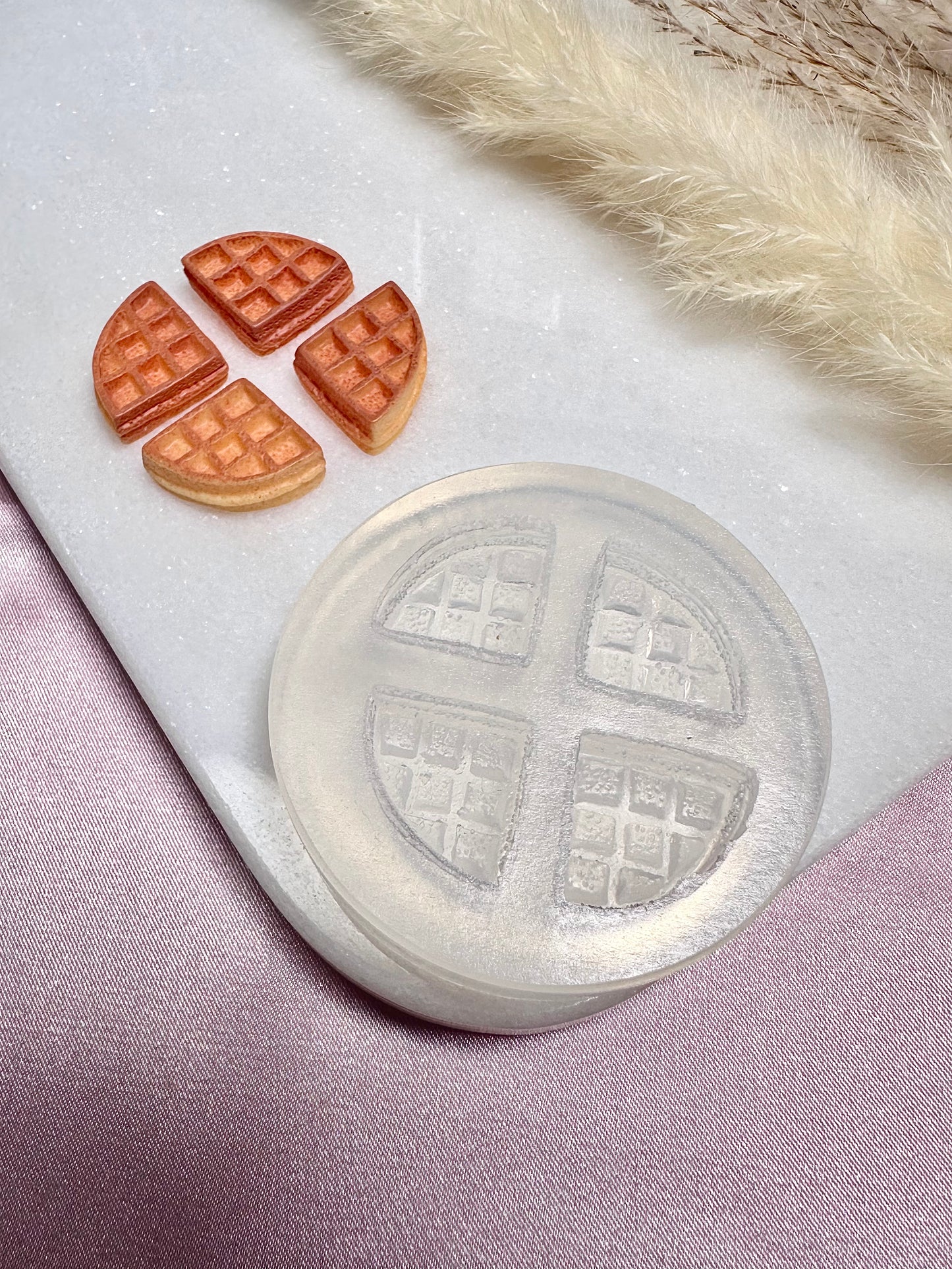 Clear silicone mold clay mold resin mold waffle earring mold