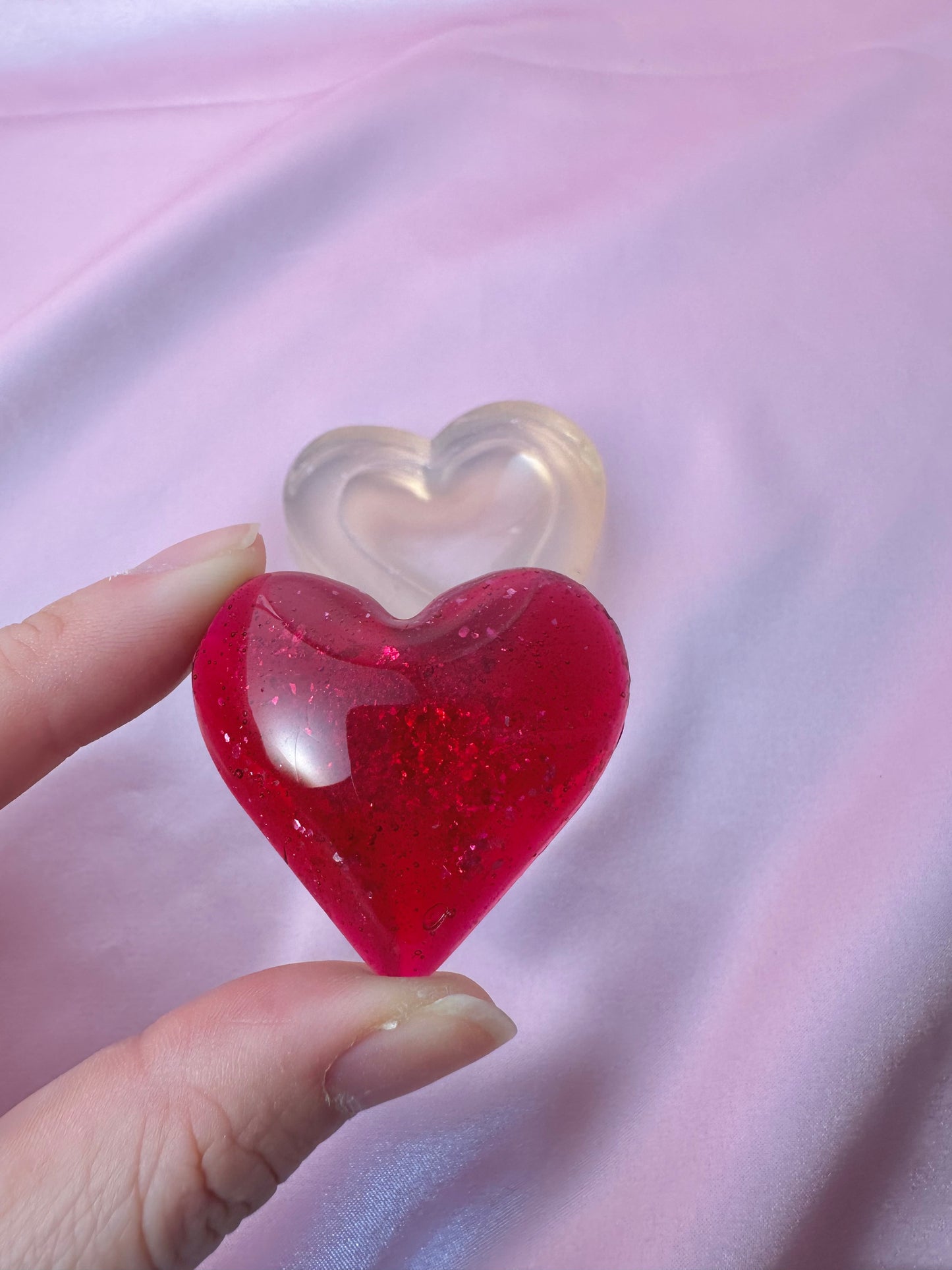 4cm Large Puffy Heart Silicone Mold for Resin Worry Stone Brooch Magnet