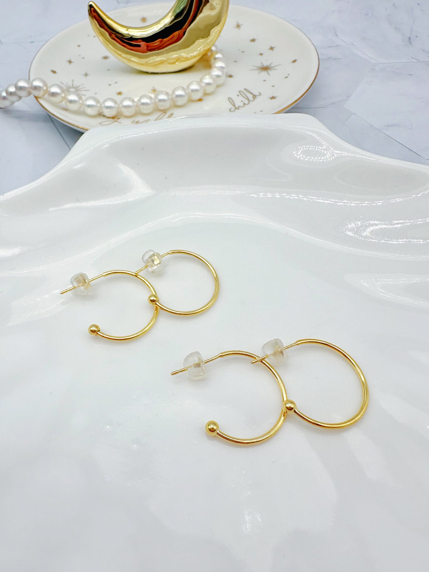 18k Gold Plated Semi Hoop Earring Findings