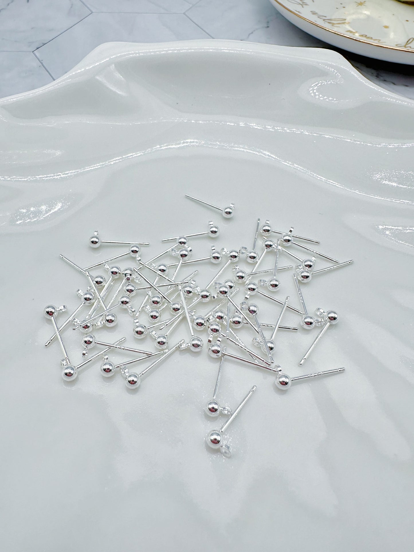 High Quality Silver Ball Shape Earring Posts