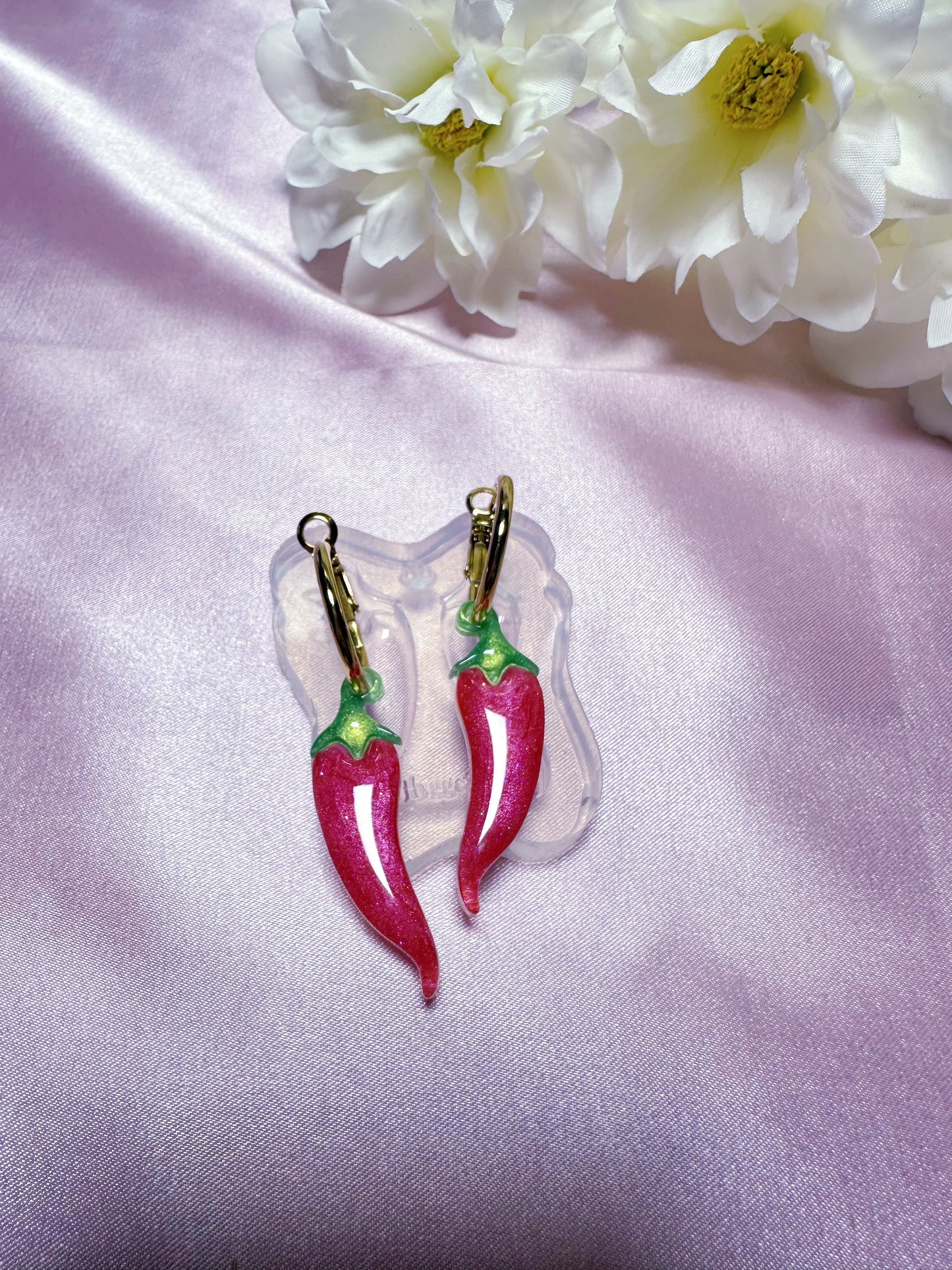Small Predomed Chilli Dangle Earring Mold for Hoop Charms