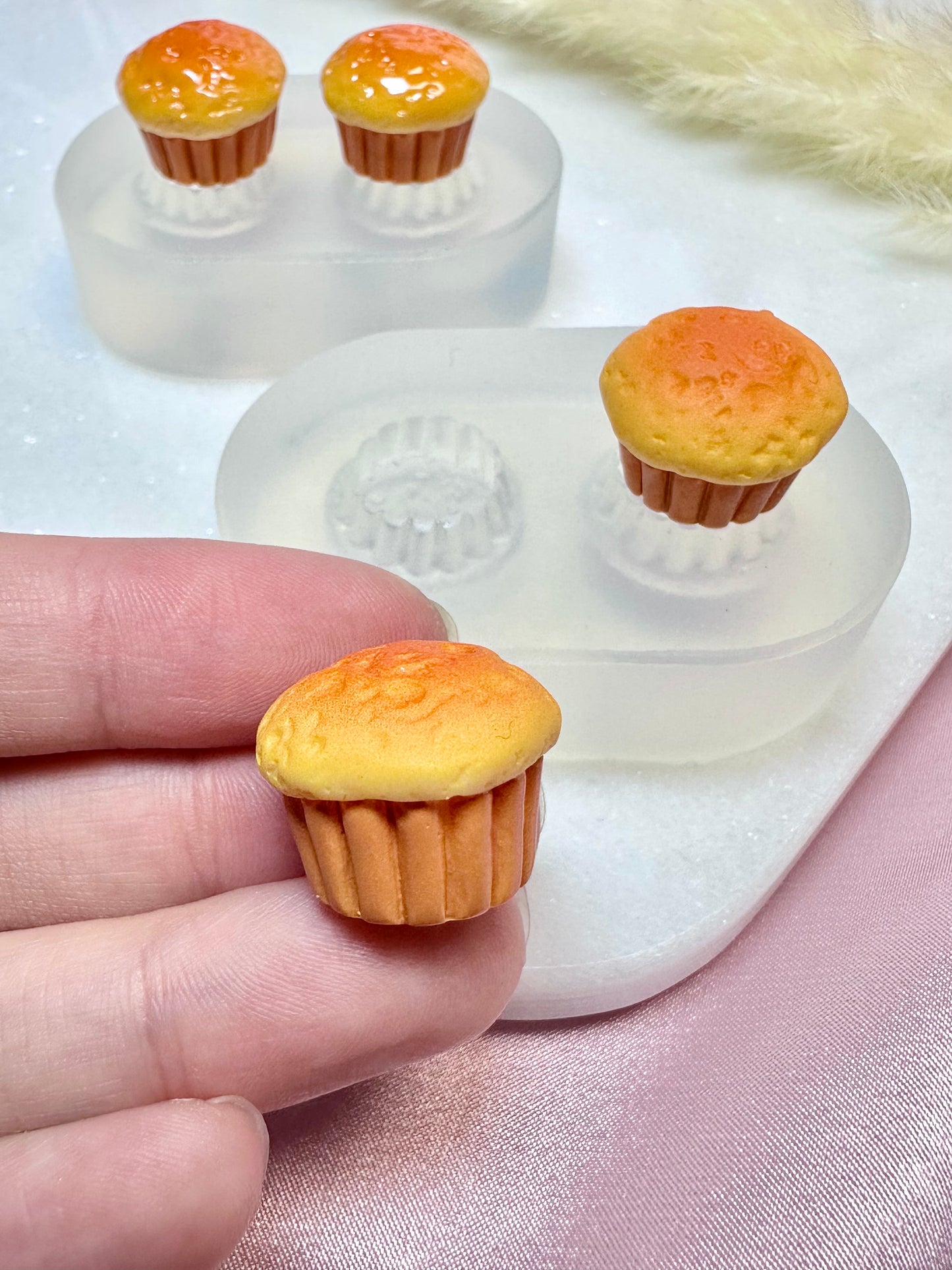 Clear Silicone Mold for Polymer Clay Resin Glossy Matte Baked Muffin Earring Mold