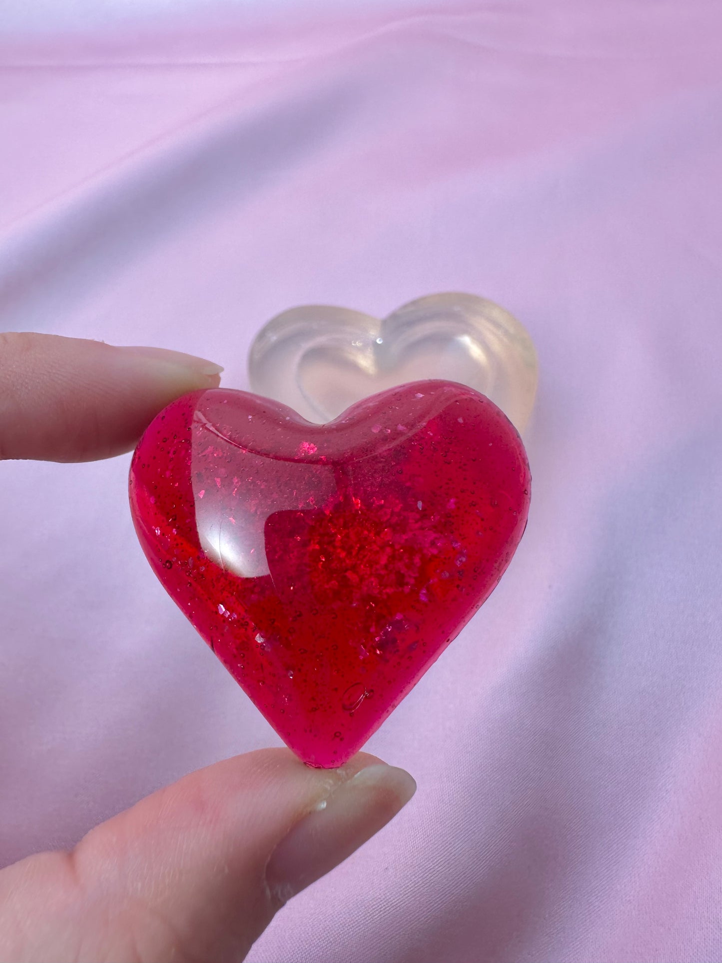 4cm Large Puffy Heart Silicone Mold for Resin Worry Stone Brooch Magnet