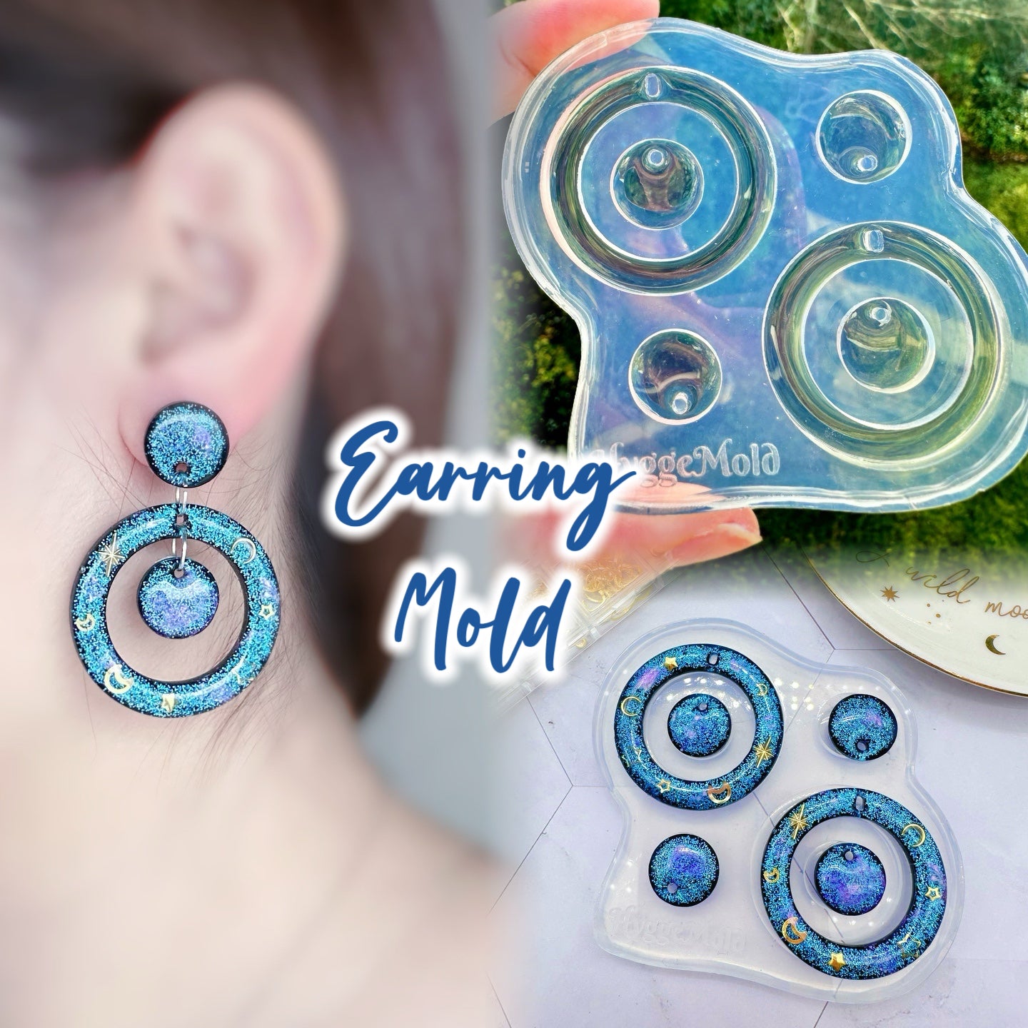 Nested Circle Dangle Earring Mold Statement Earring Silicone Mold