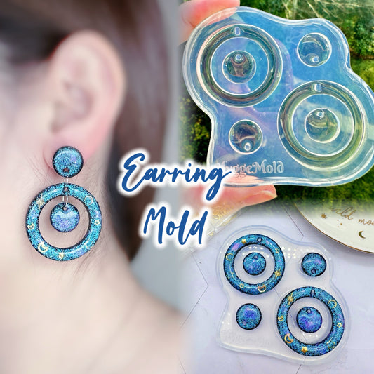 Nested Circle Dangle Earring Mold Statement Earring Silicone Mold