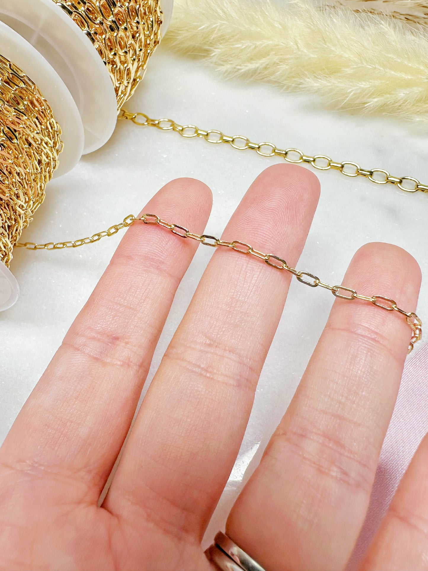 Fine 14k Gold Box-shaped Chain