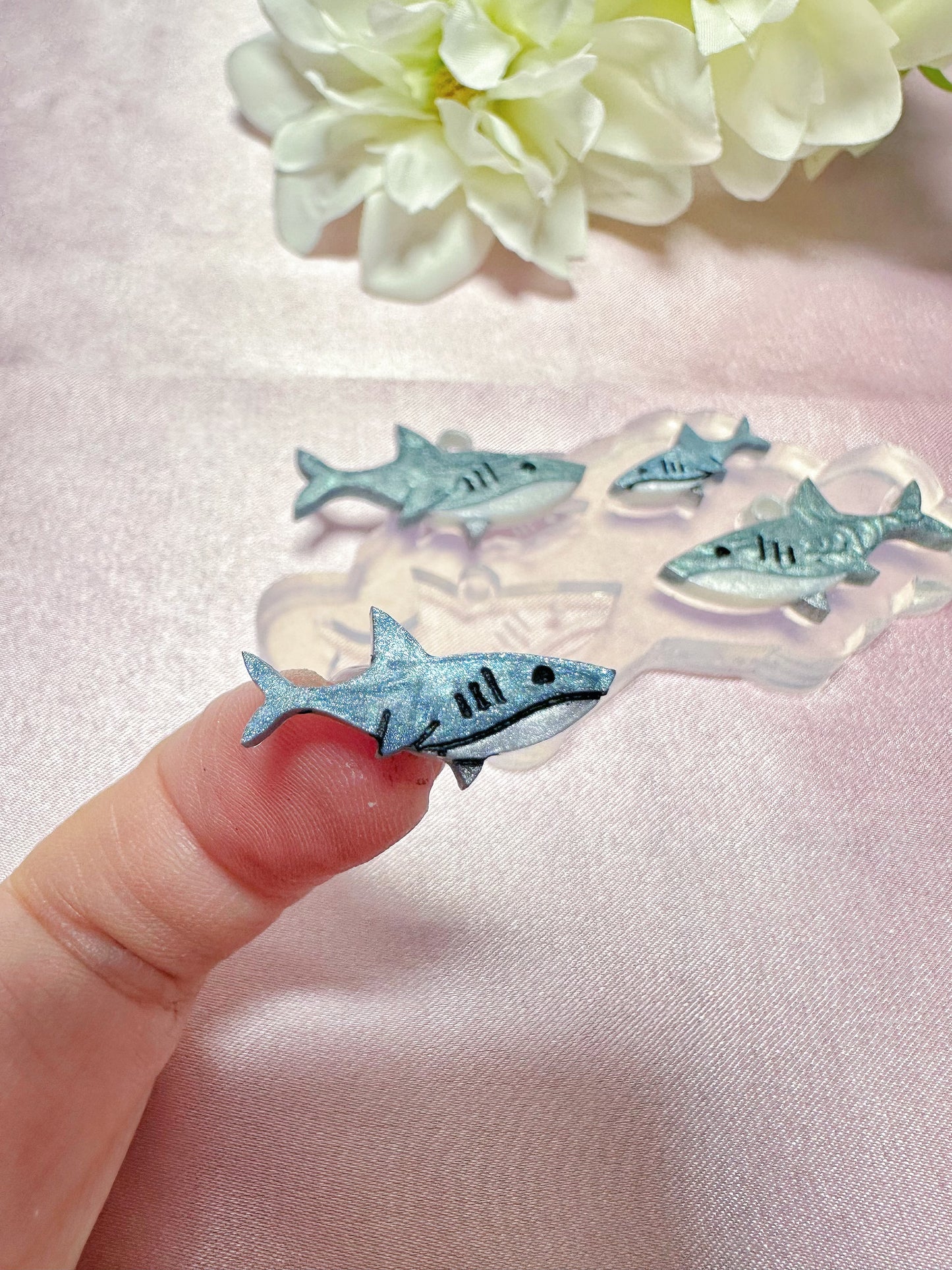 Small Shark Stud and Dangle Earring Mold Combo