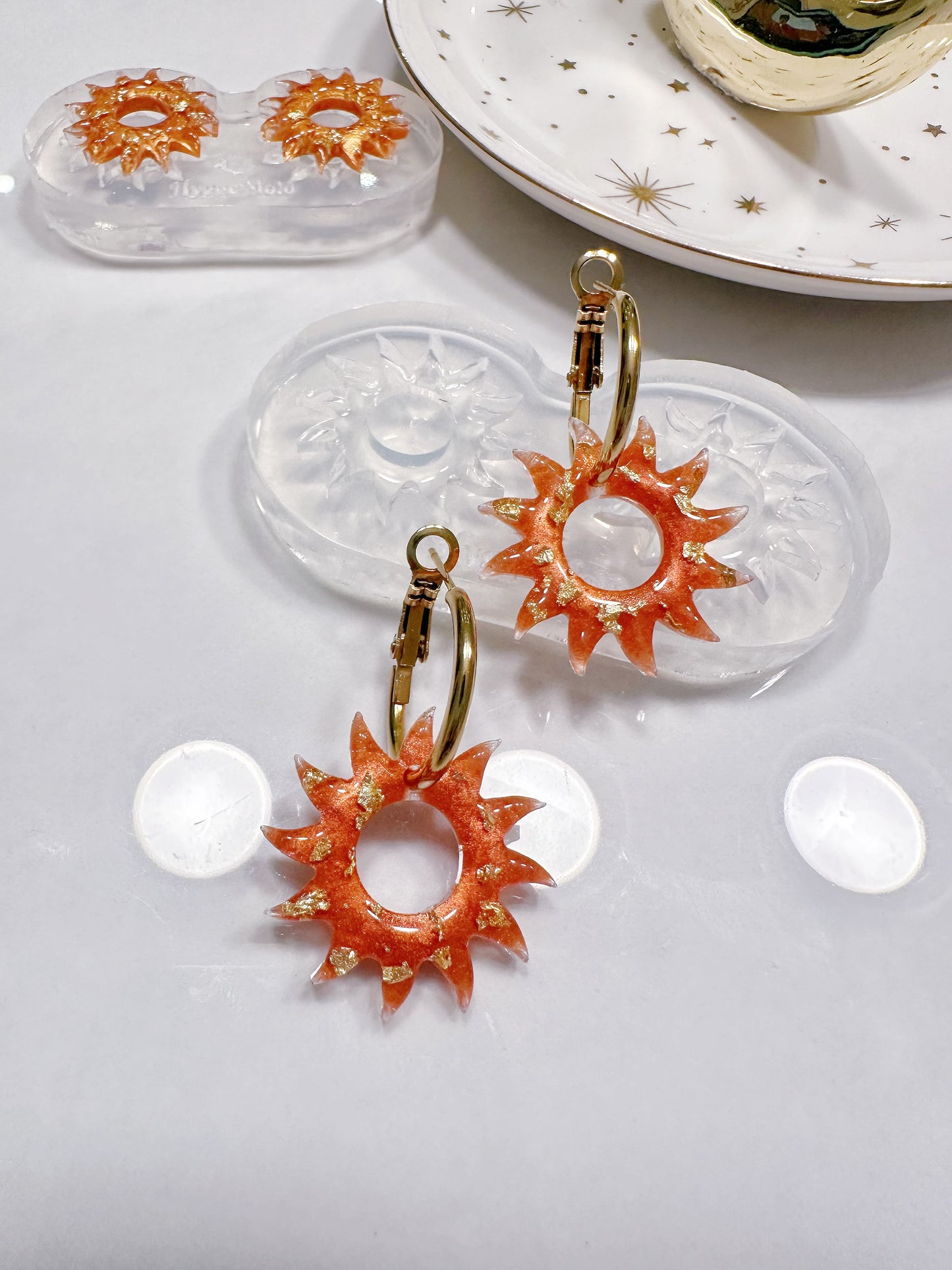 Predomed Sun Dangly Charm Earring Mold for Hoops