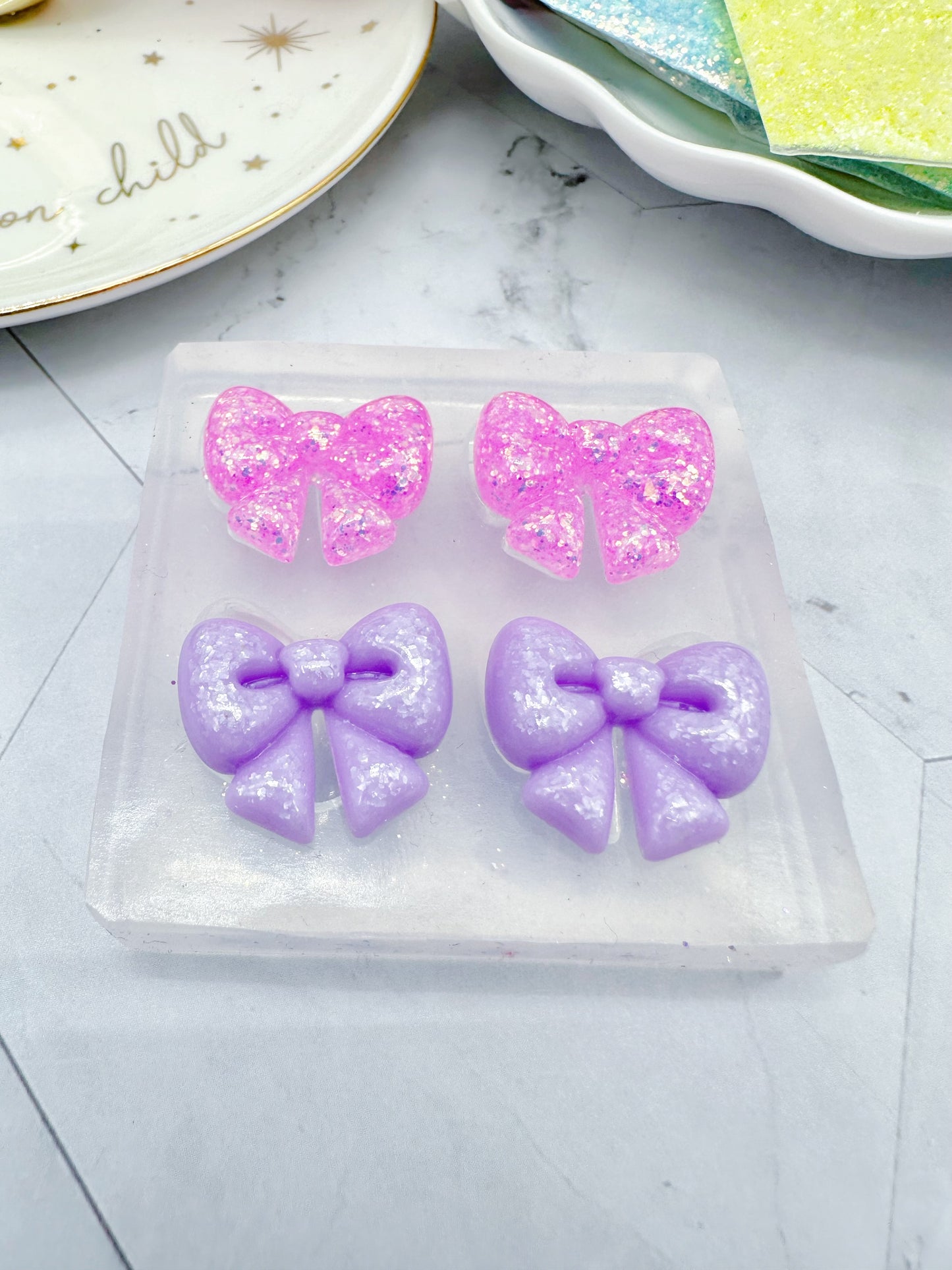 Small Ribbon Bow Stud Earring Mold