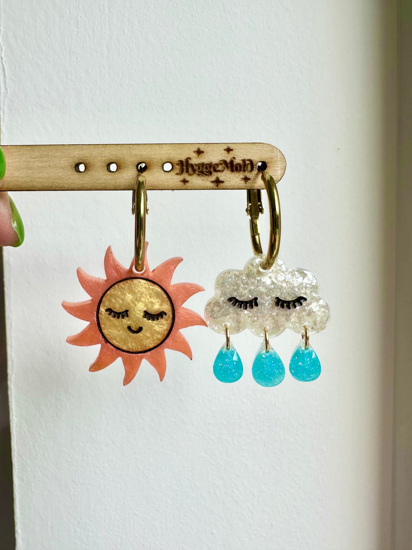 Smiley Sun Dangly Charm Earring Mold for Hoops