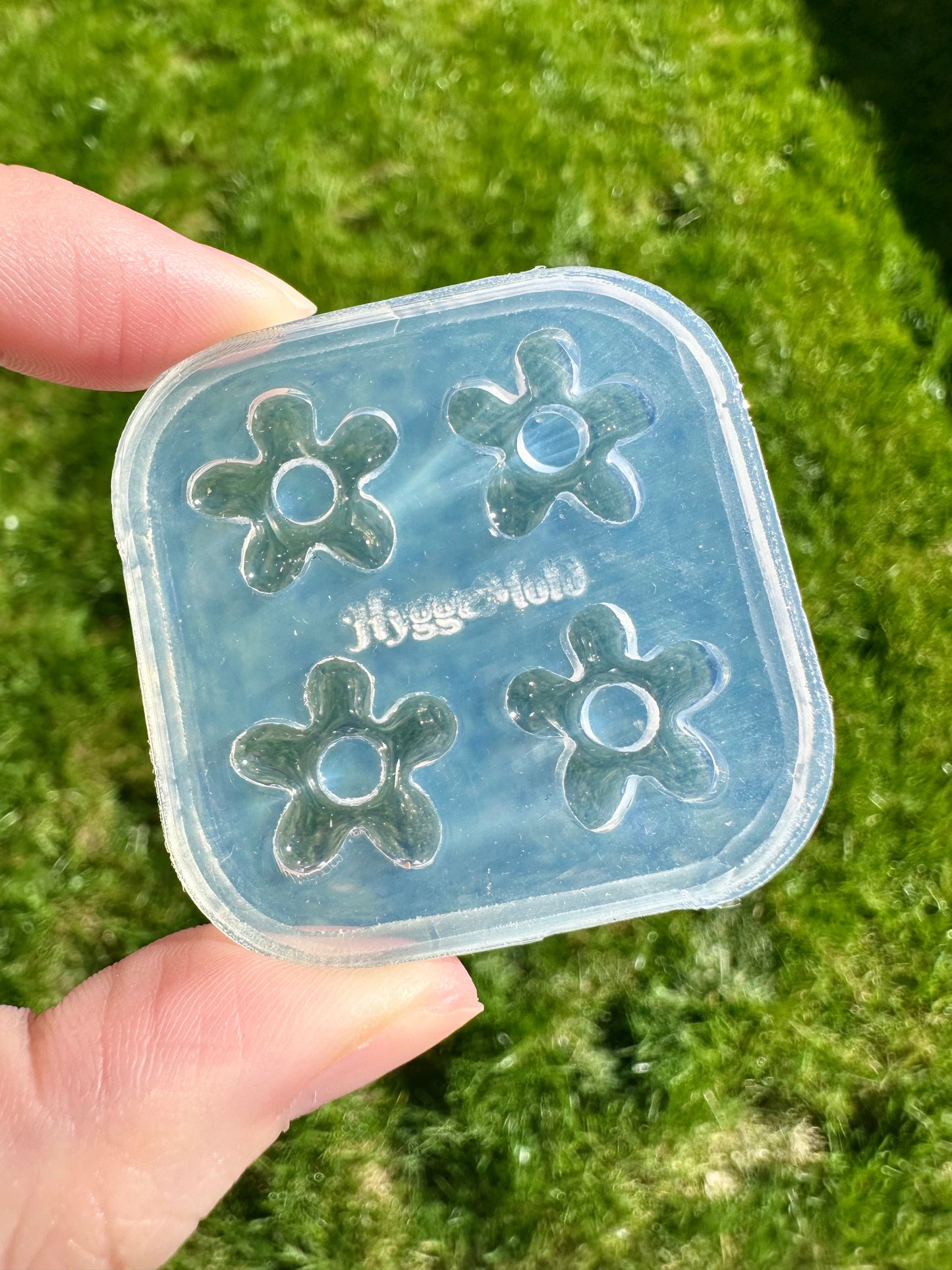 Dainty 1.6 cm Organic Open Flower Shape Hoop Spinner Earring Mold Stud Mold