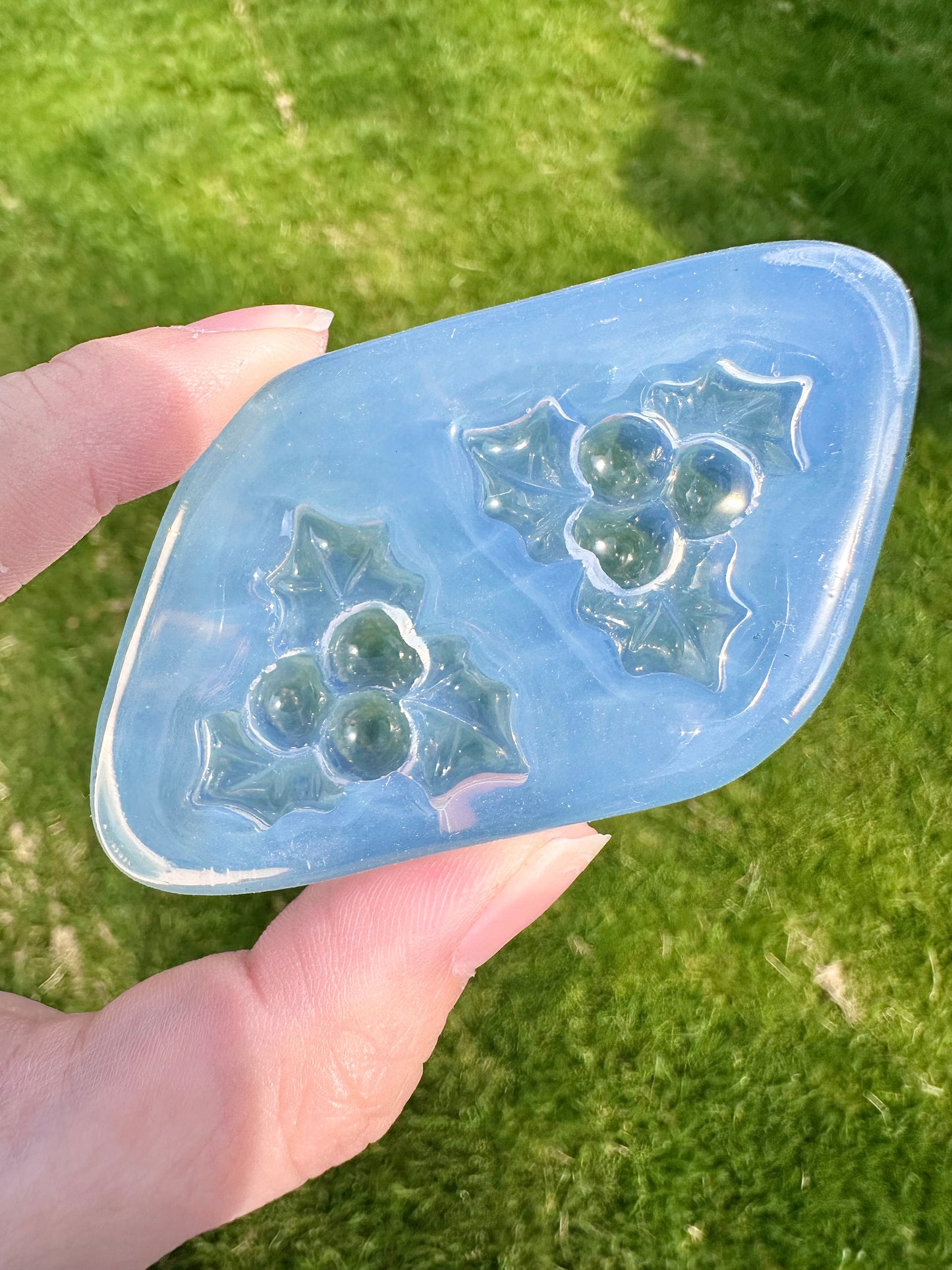 3D Christmas Holly Brooch Earring Mold