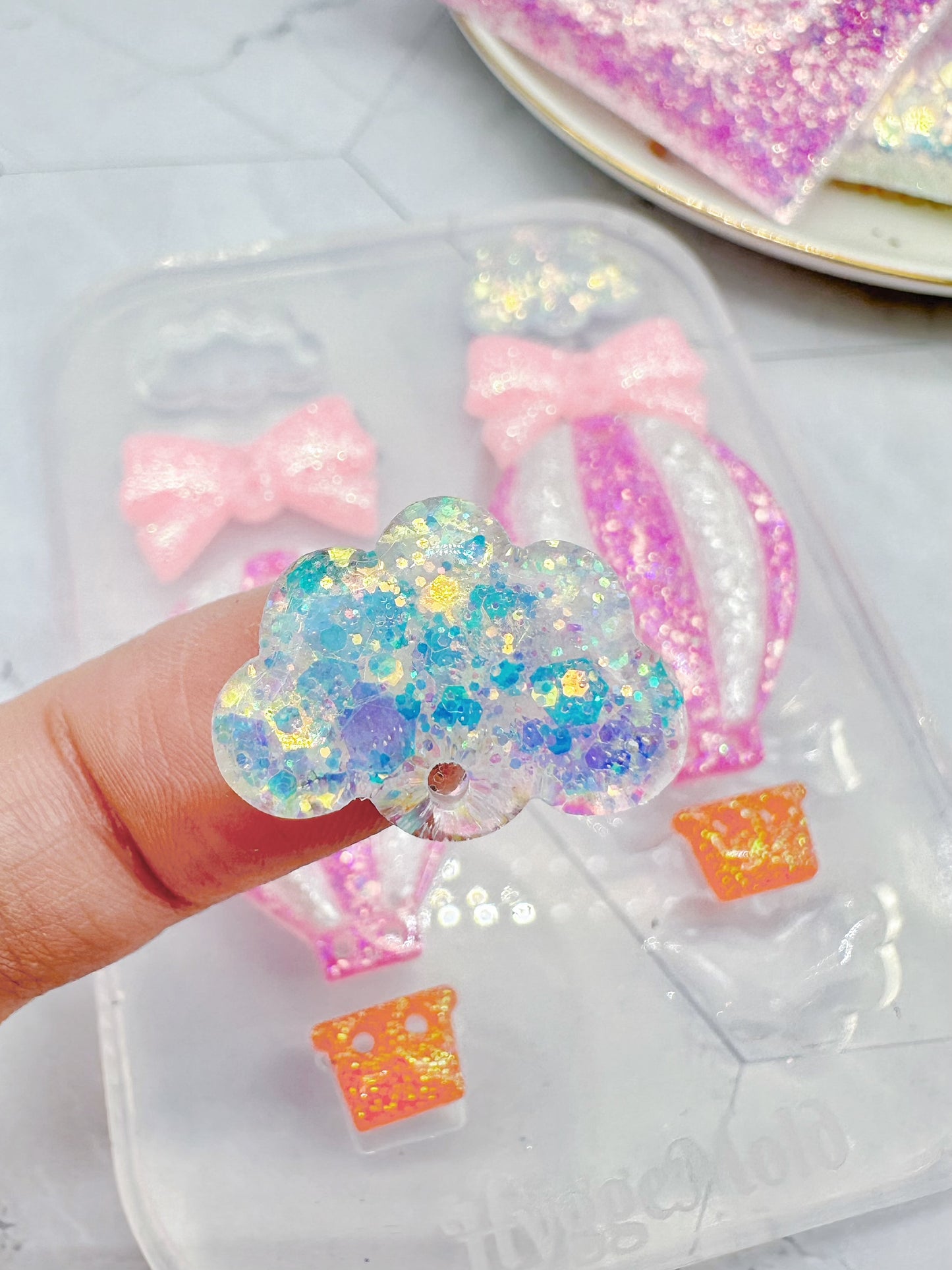 Pre domed Hot Air Balloon Dangle Earring Mold