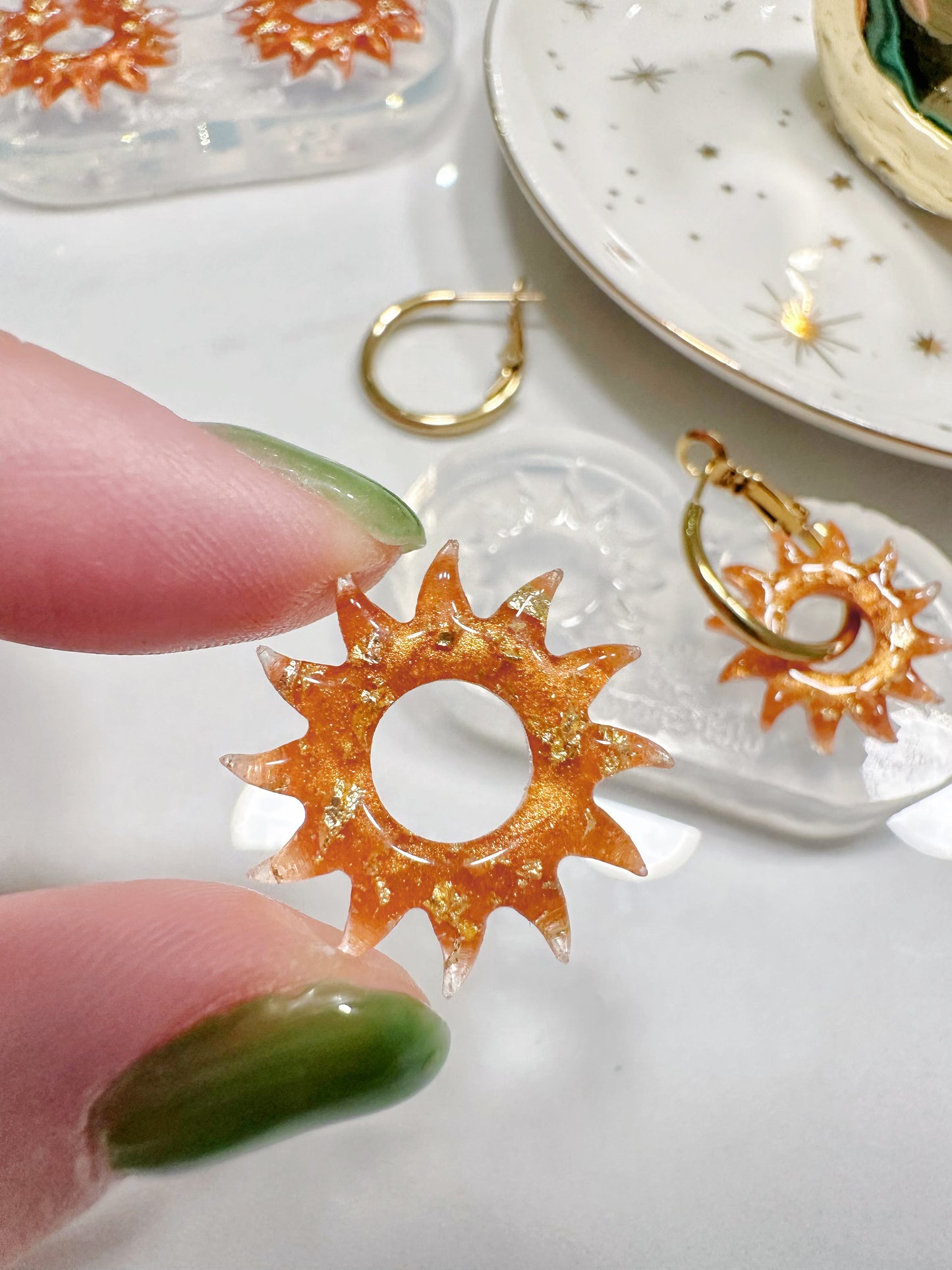 Predomed Sun Hoop Spinner Earring Mold