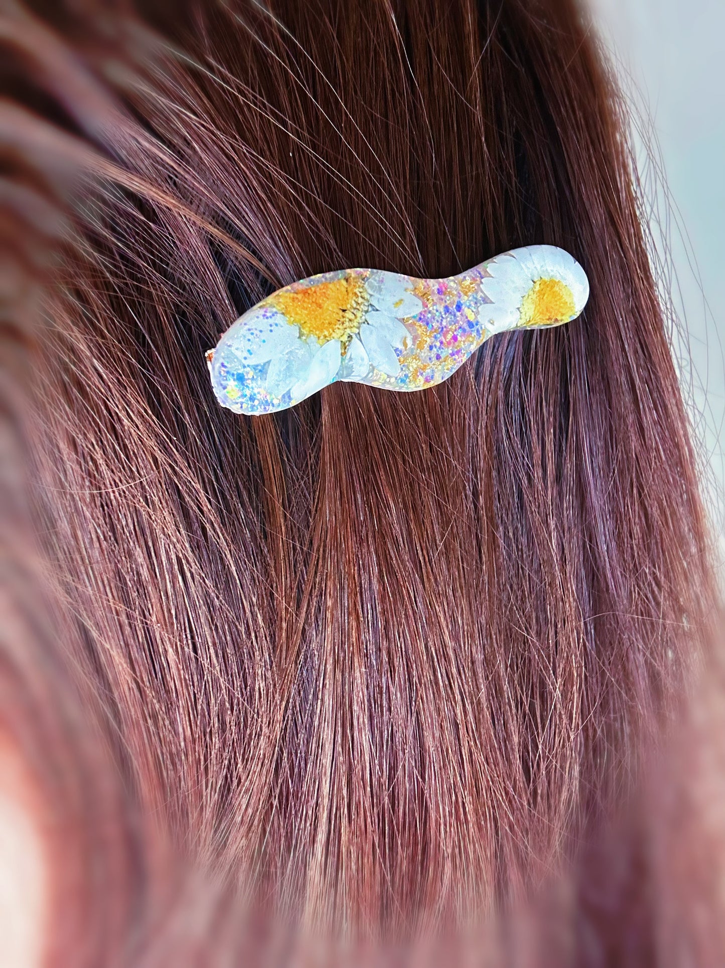 Pre domed Organic Wavy Hair Grip Mold Clear Silicone Mold for Resin Hair Clips