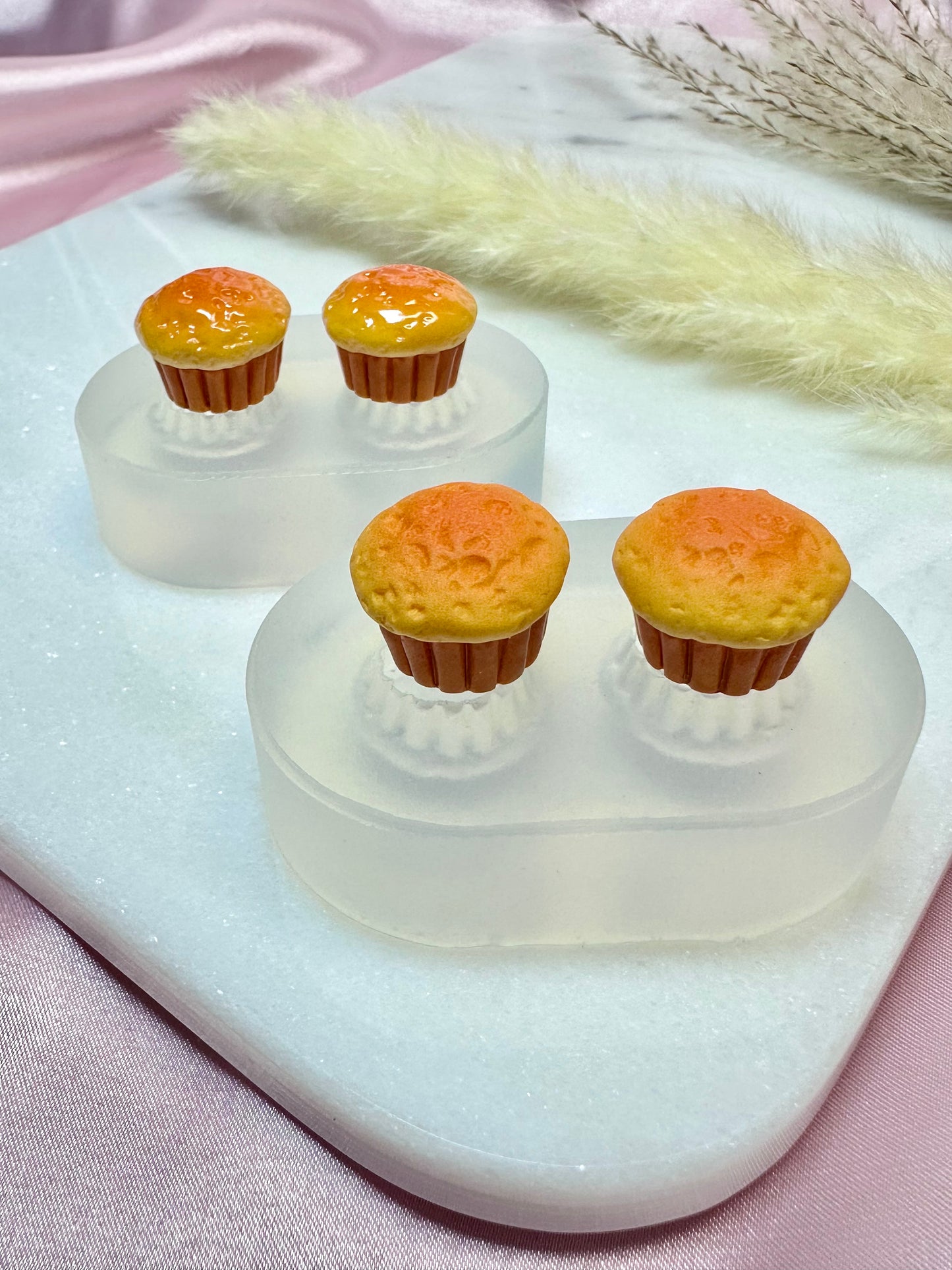 Clear Silicone Mold for Polymer Clay Resin Glossy Matte Baked Muffin Earring Mold
