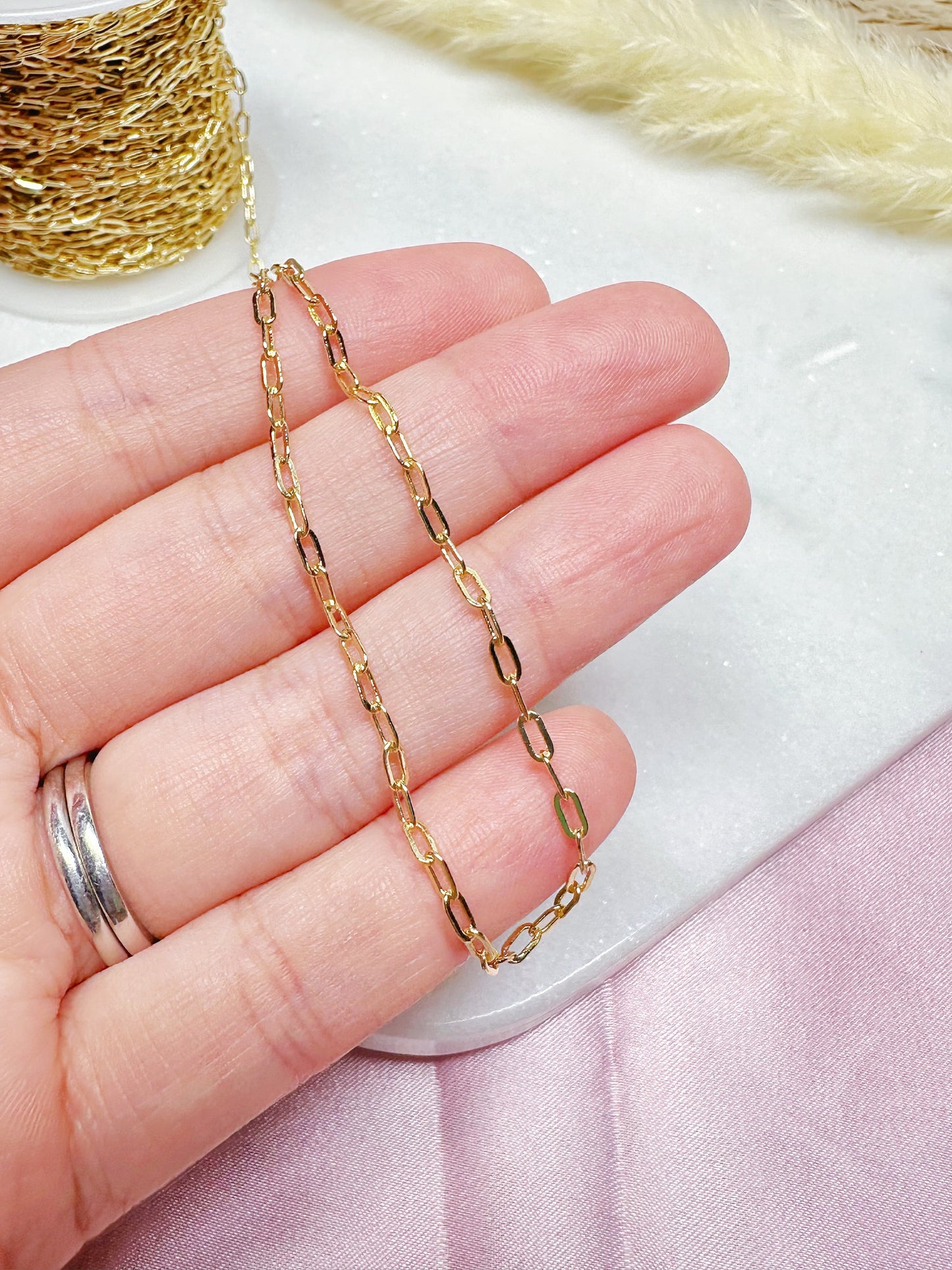Fine 14k Gold Box-shaped Chain