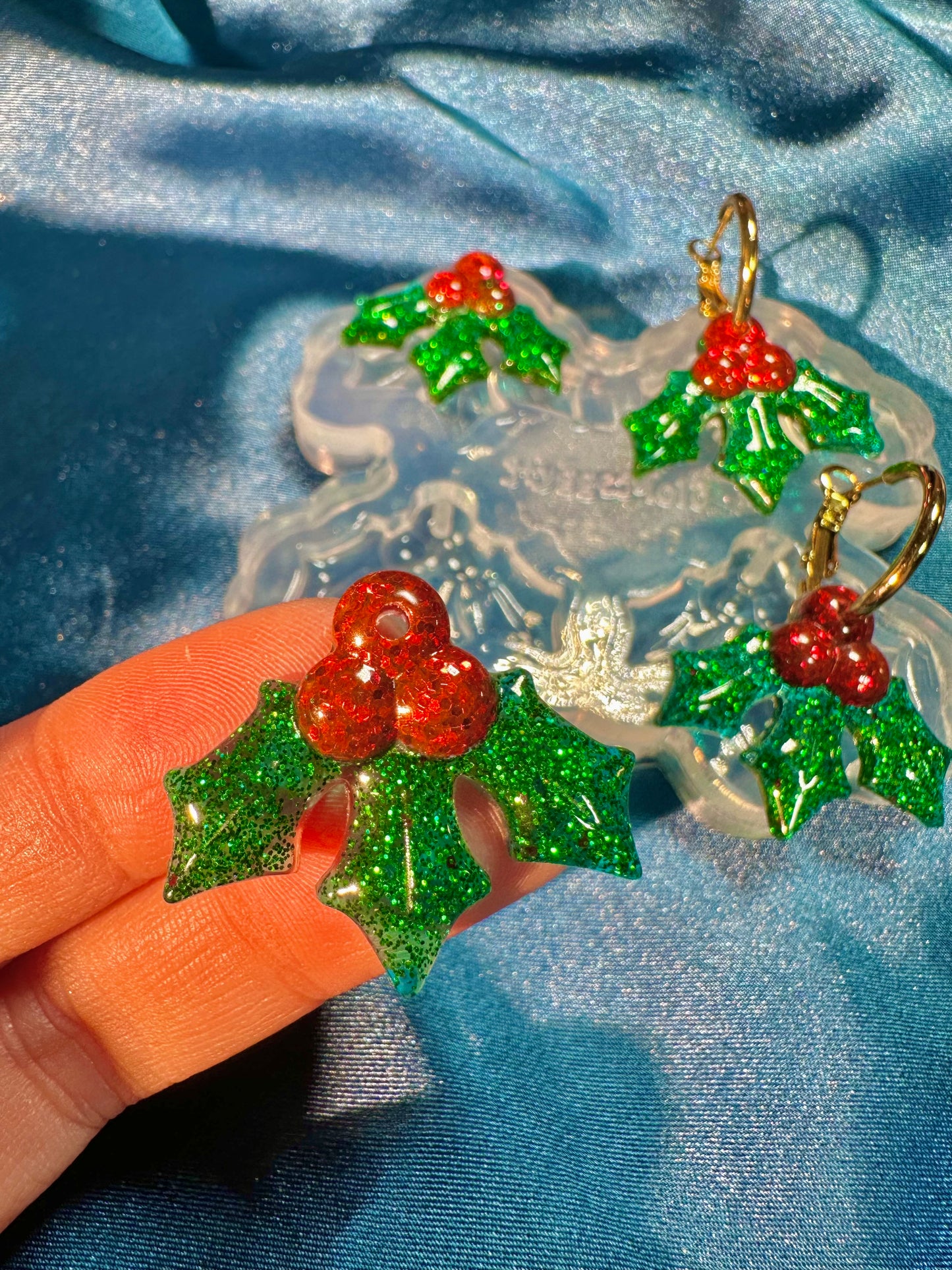 2025 Christmas Holly Dangle Earring Mold