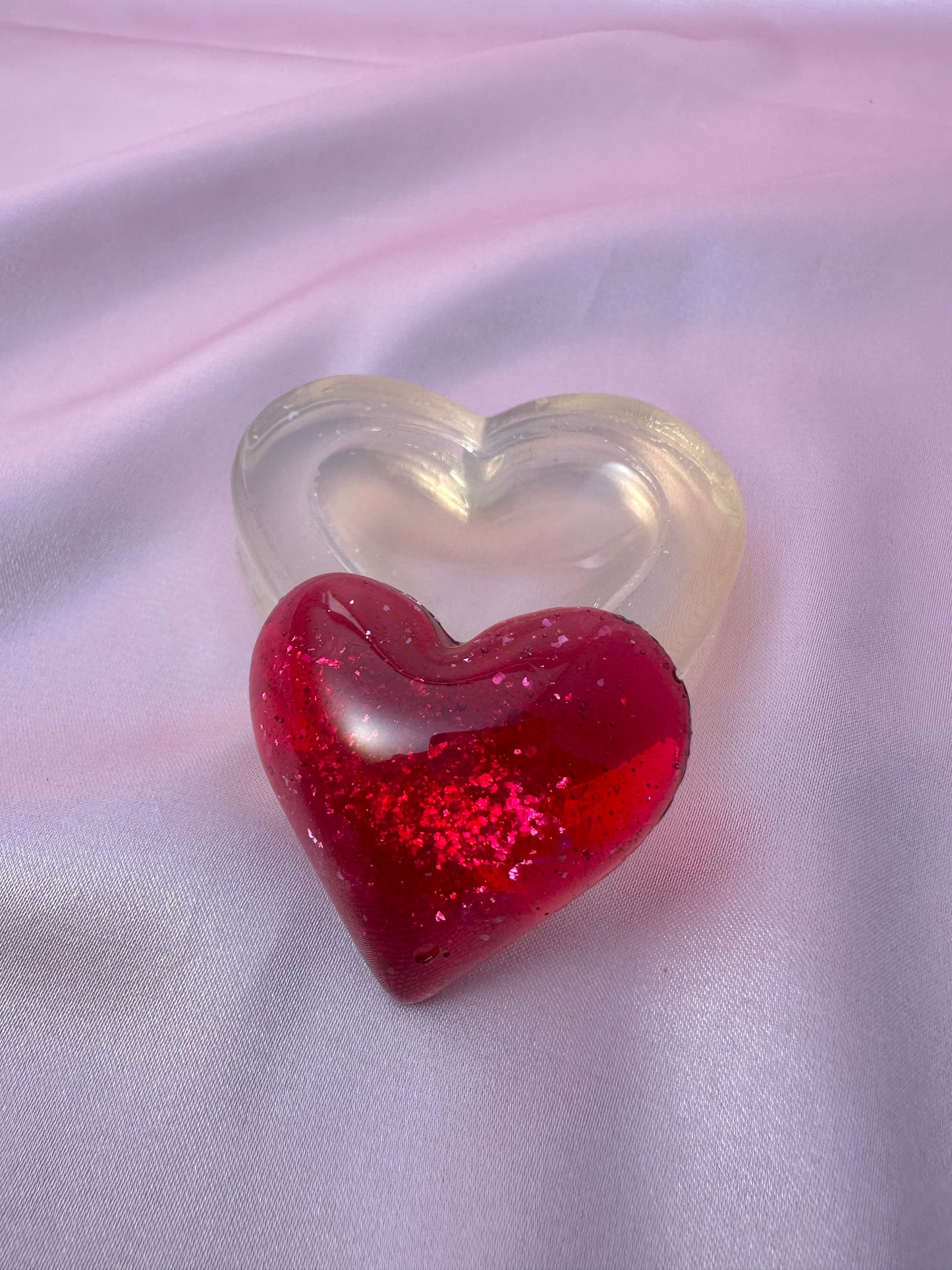 4cm Large Puffy Heart Silicone Mold for Resin Worry Stone Brooch Magnet