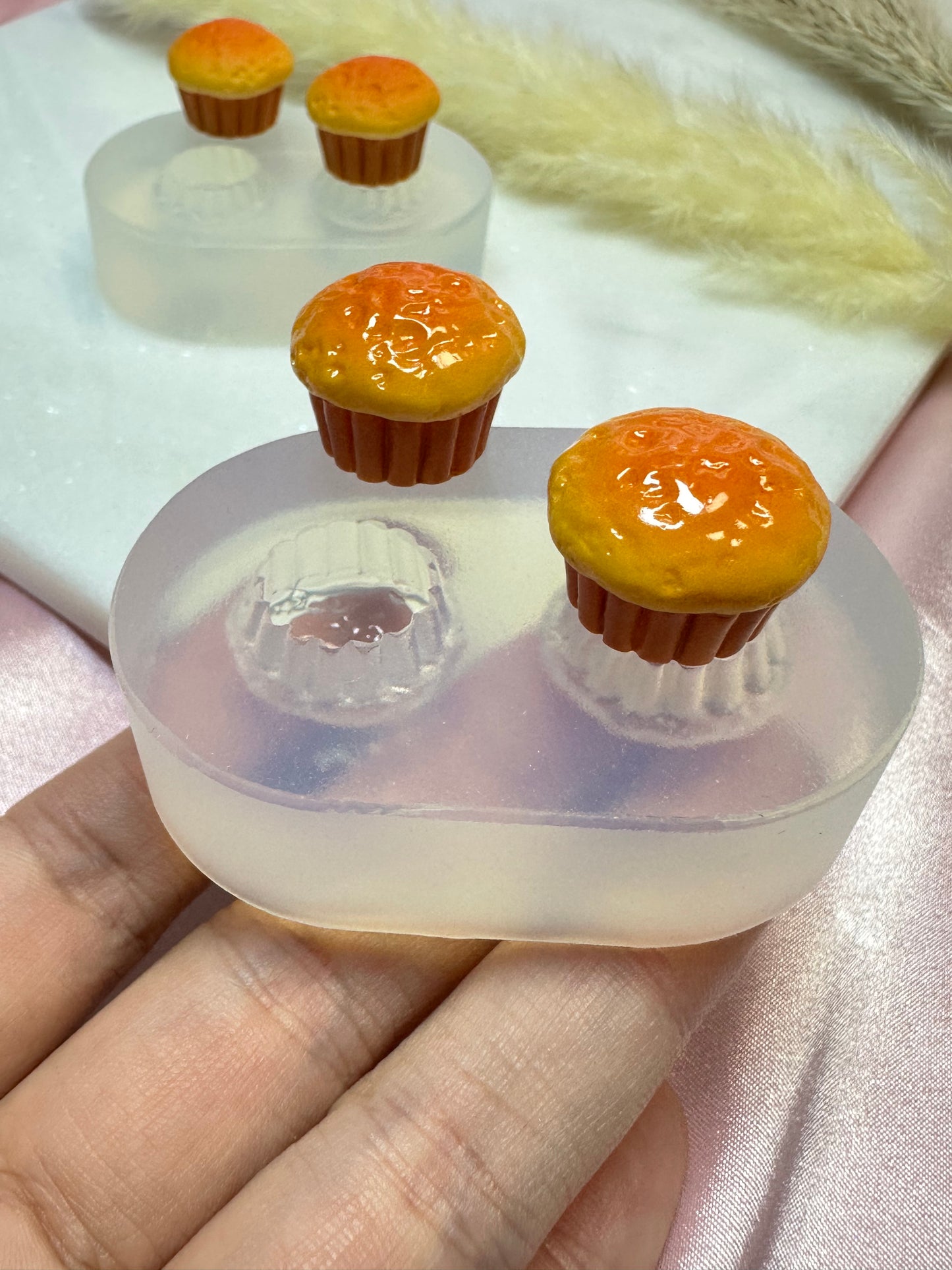 Clear Silicone Mold for Polymer Clay Resin Glossy Matte Baked Muffin Earring Mold