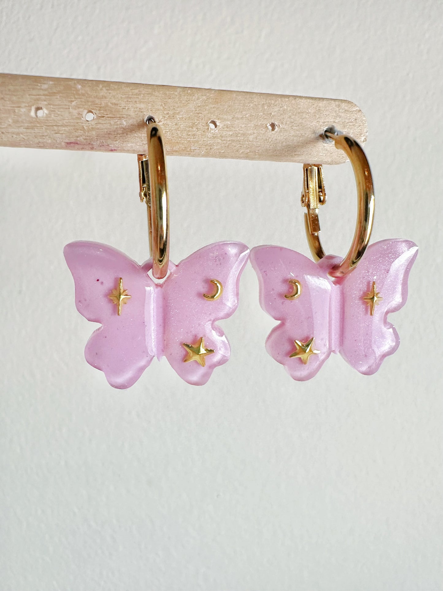 Small Pre domed Butterfly Hoop Charm Dangle Earring Mold