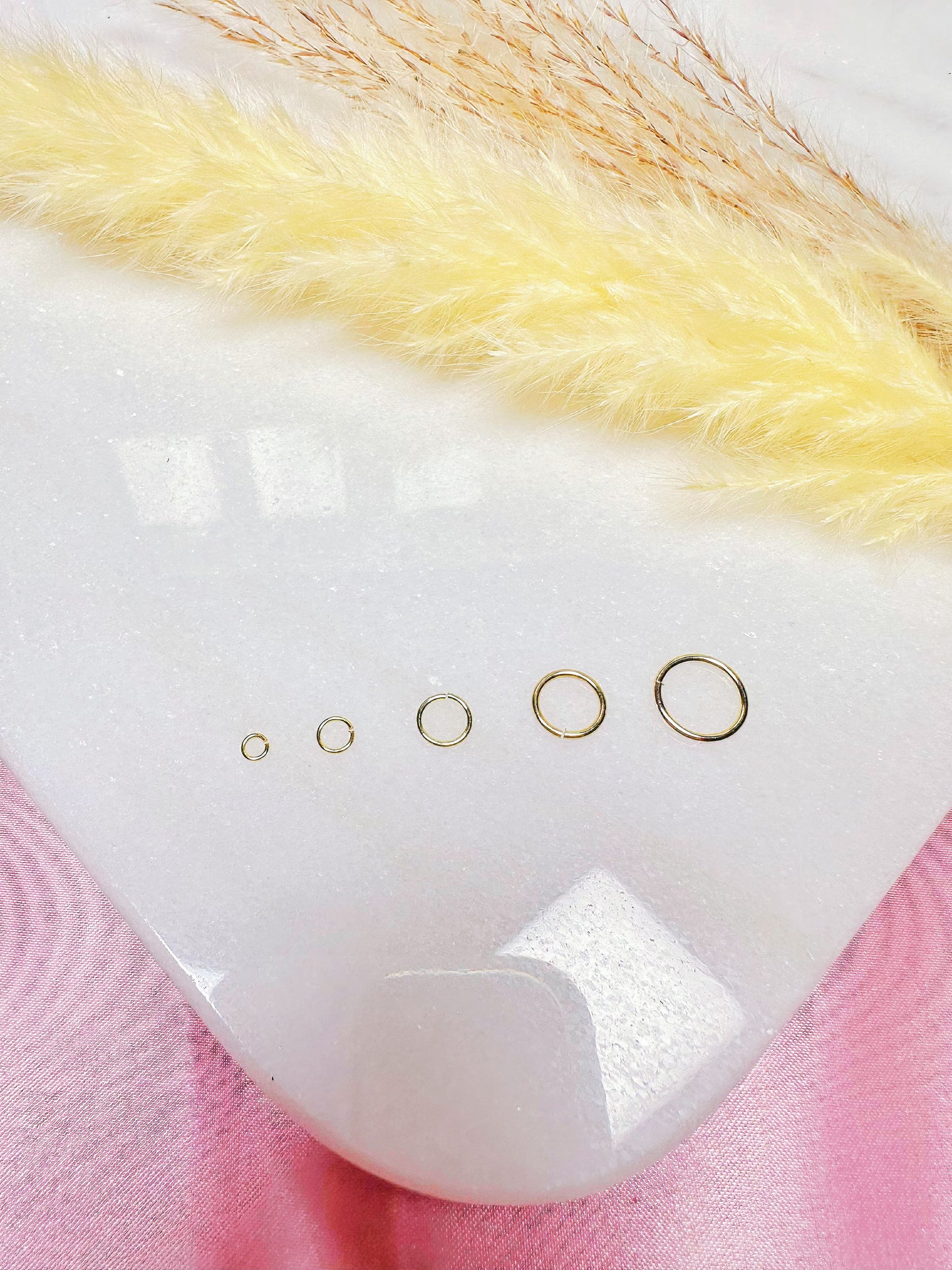 14K Gold Plated Jump Rings of Various Sizes