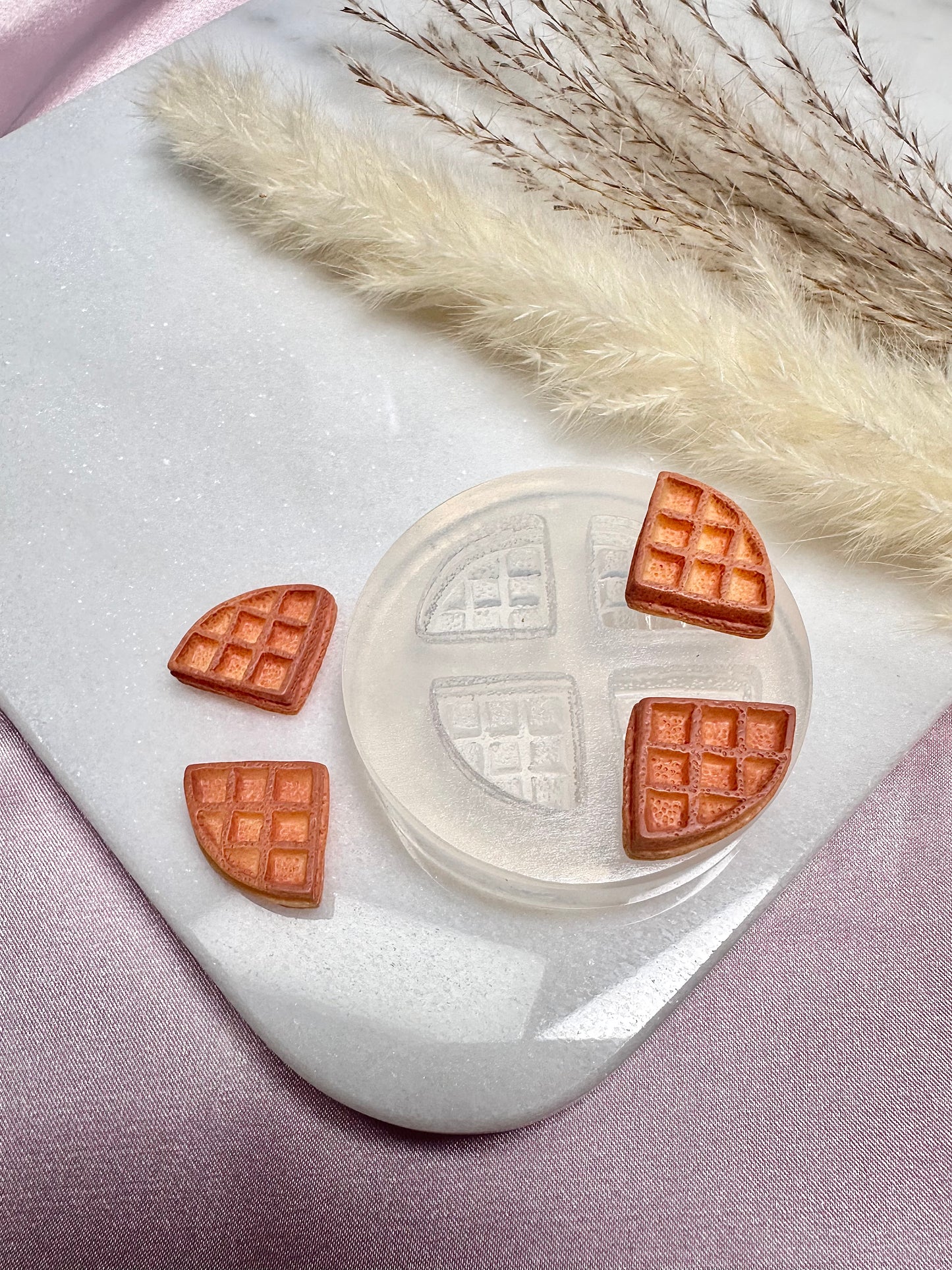 Clear silicone mold clay mold resin mold waffle earring mold