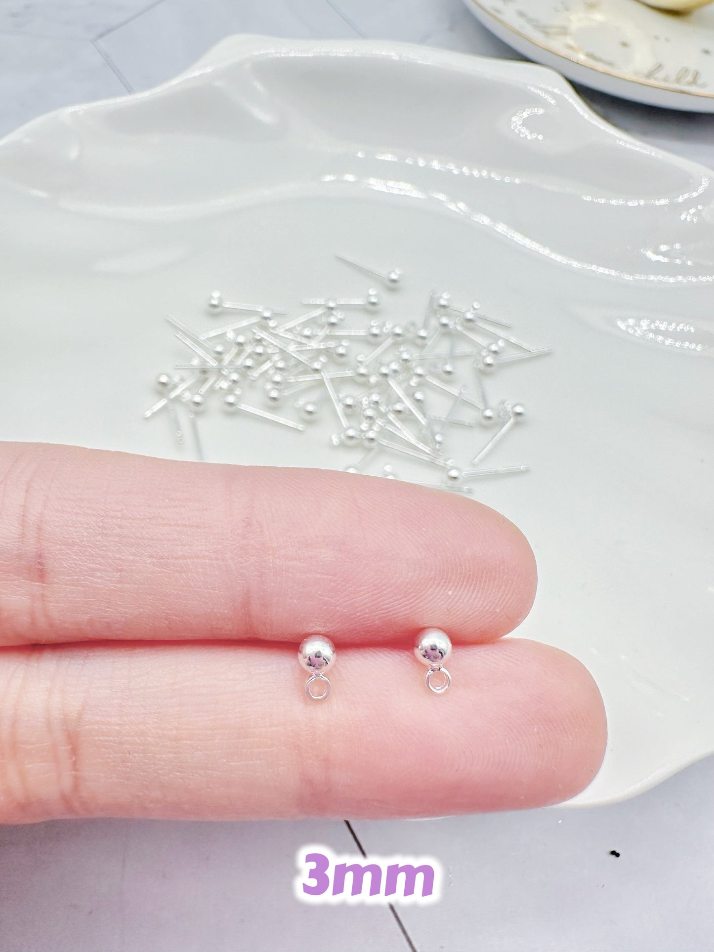 High Quality Silver Ball Shape Earring Posts