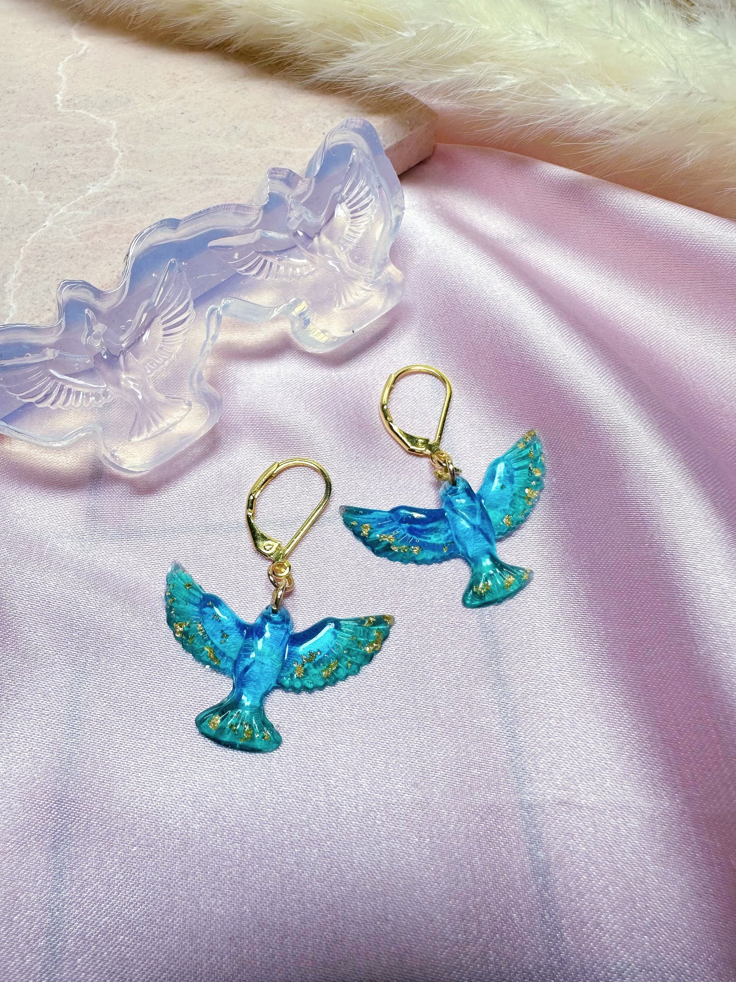 Small 3D Flying Bird Dangle Earring Mold