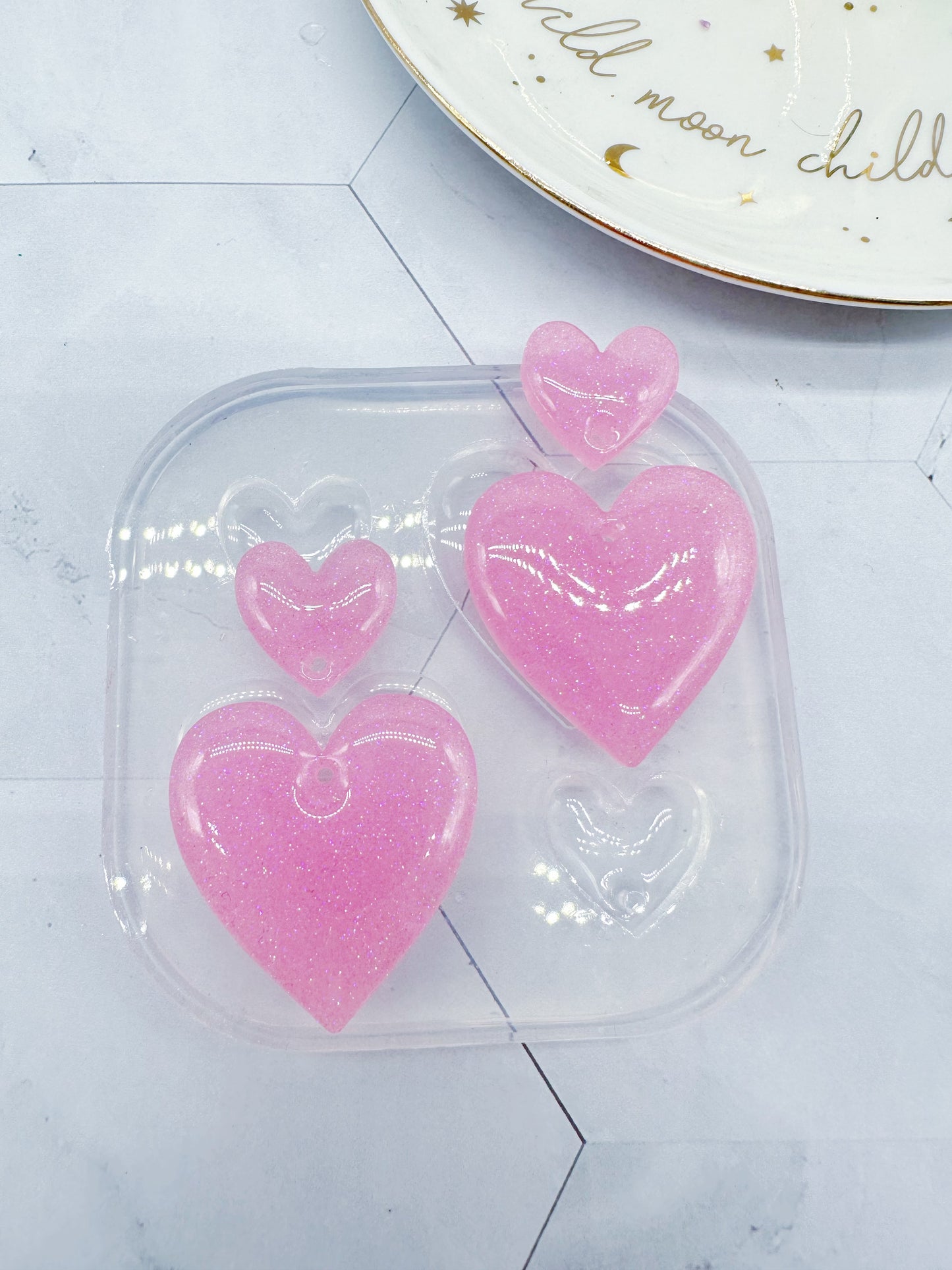 Predomed Double Heart Dangle Earring Mold