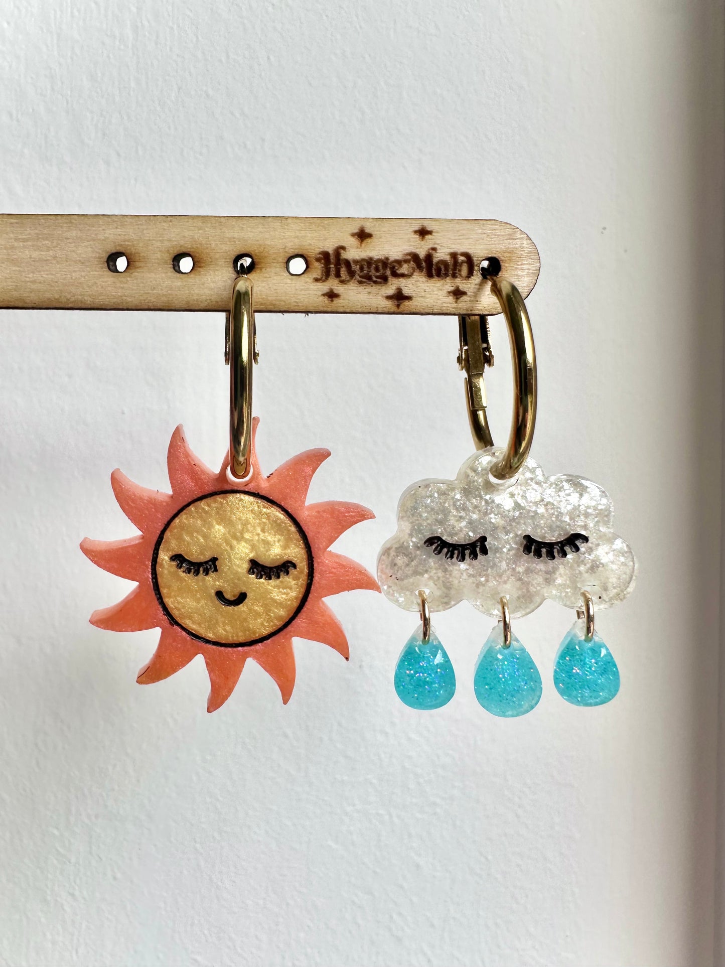 Smiley Sun Dangly Charm Earring Mold for Hoops