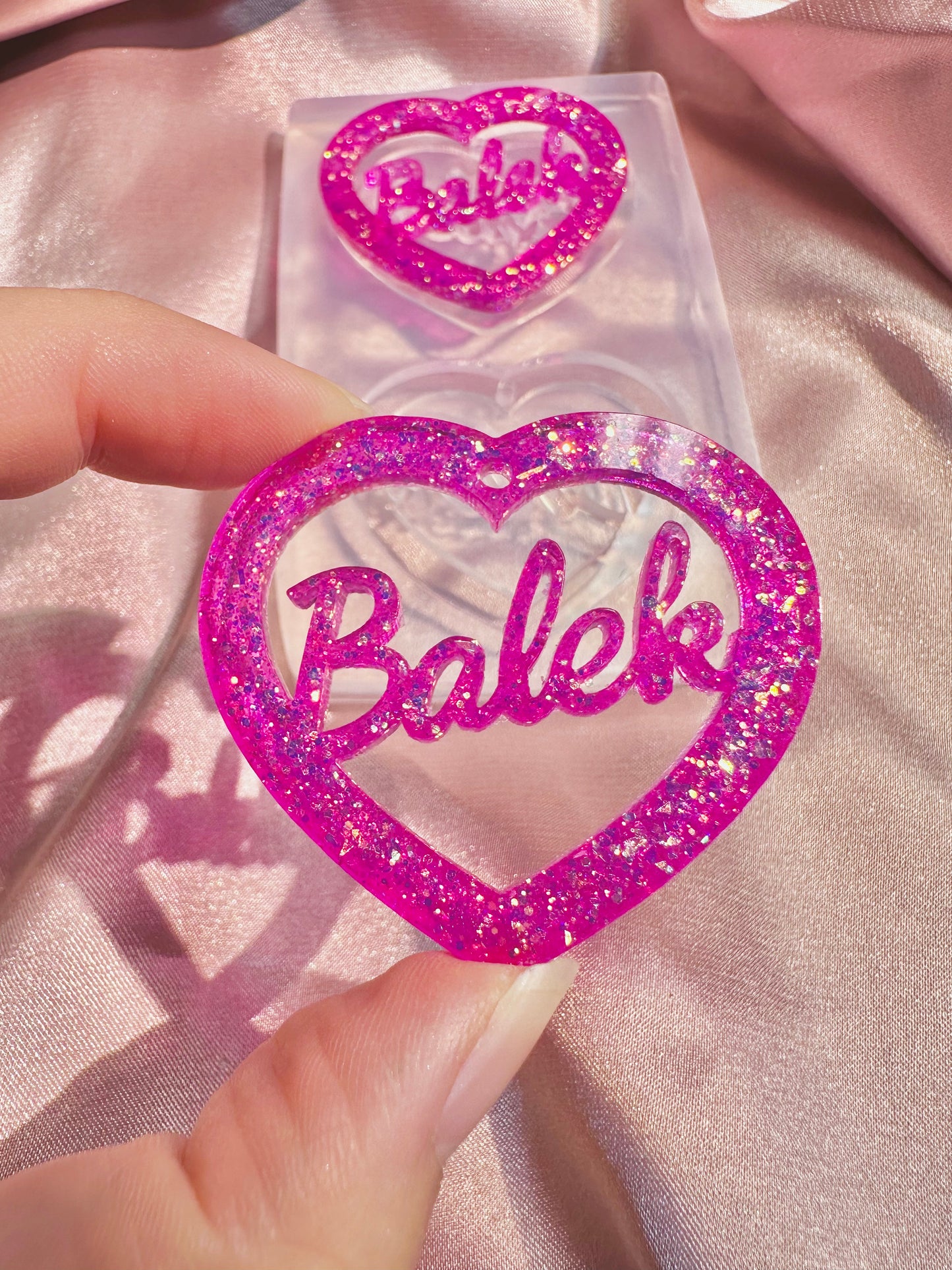 5cm French Balek Word Heart Slogan Earring Mold