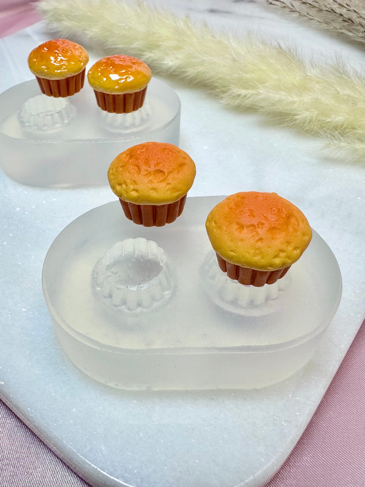 Clear Silicone Mold for Polymer Clay Resin Glossy Matte Baked Muffin Earring Mold