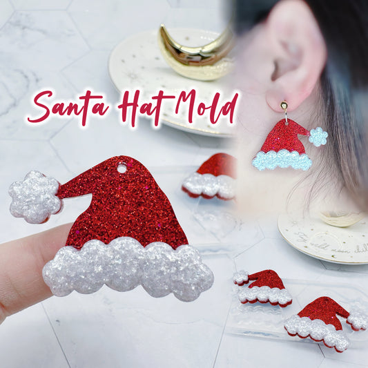 Layered Predomed Santa Hat Dangle Earring Mold
