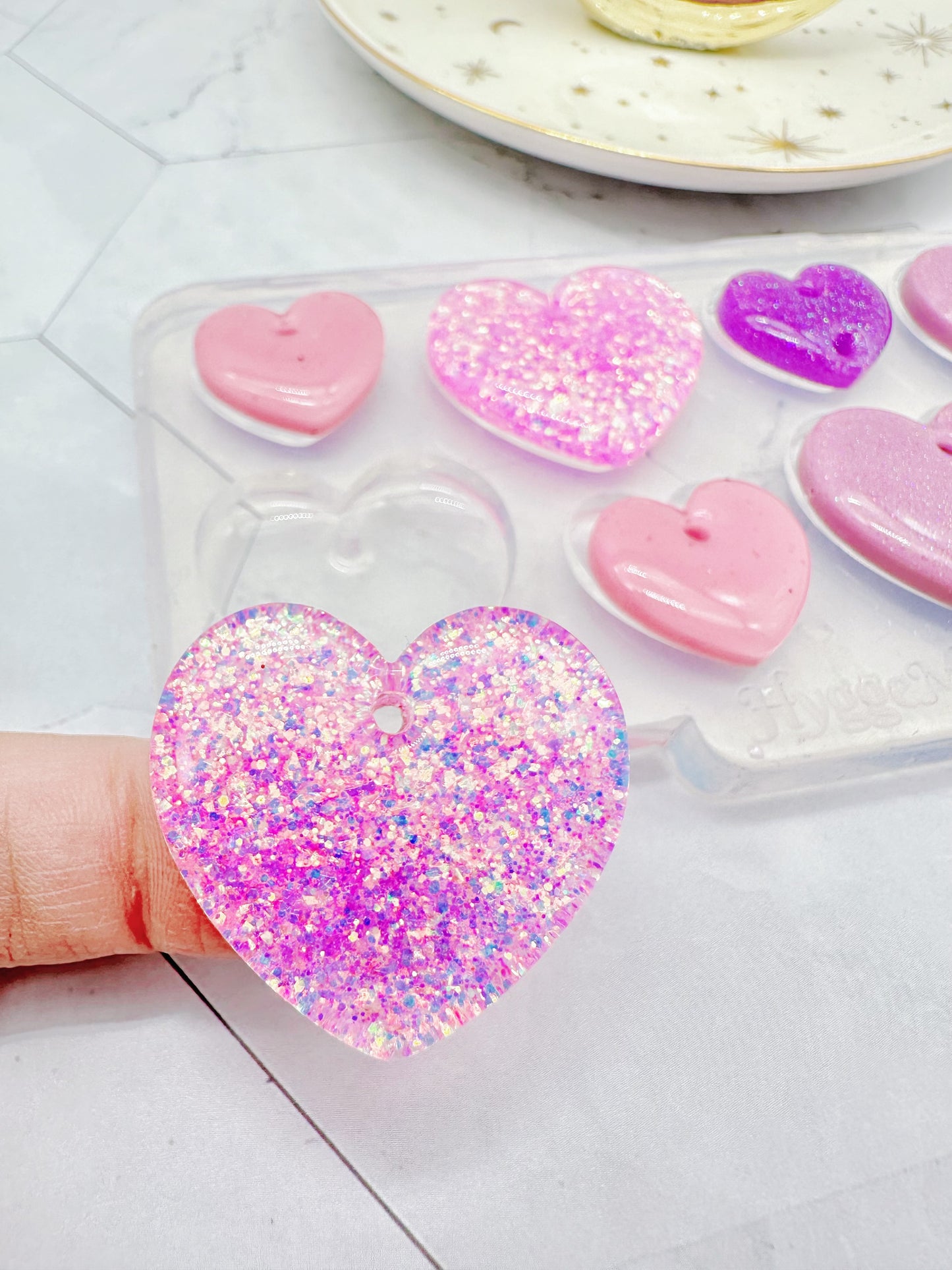 Predomed Heart Dangle Earring Value Mold Mixed Sizes