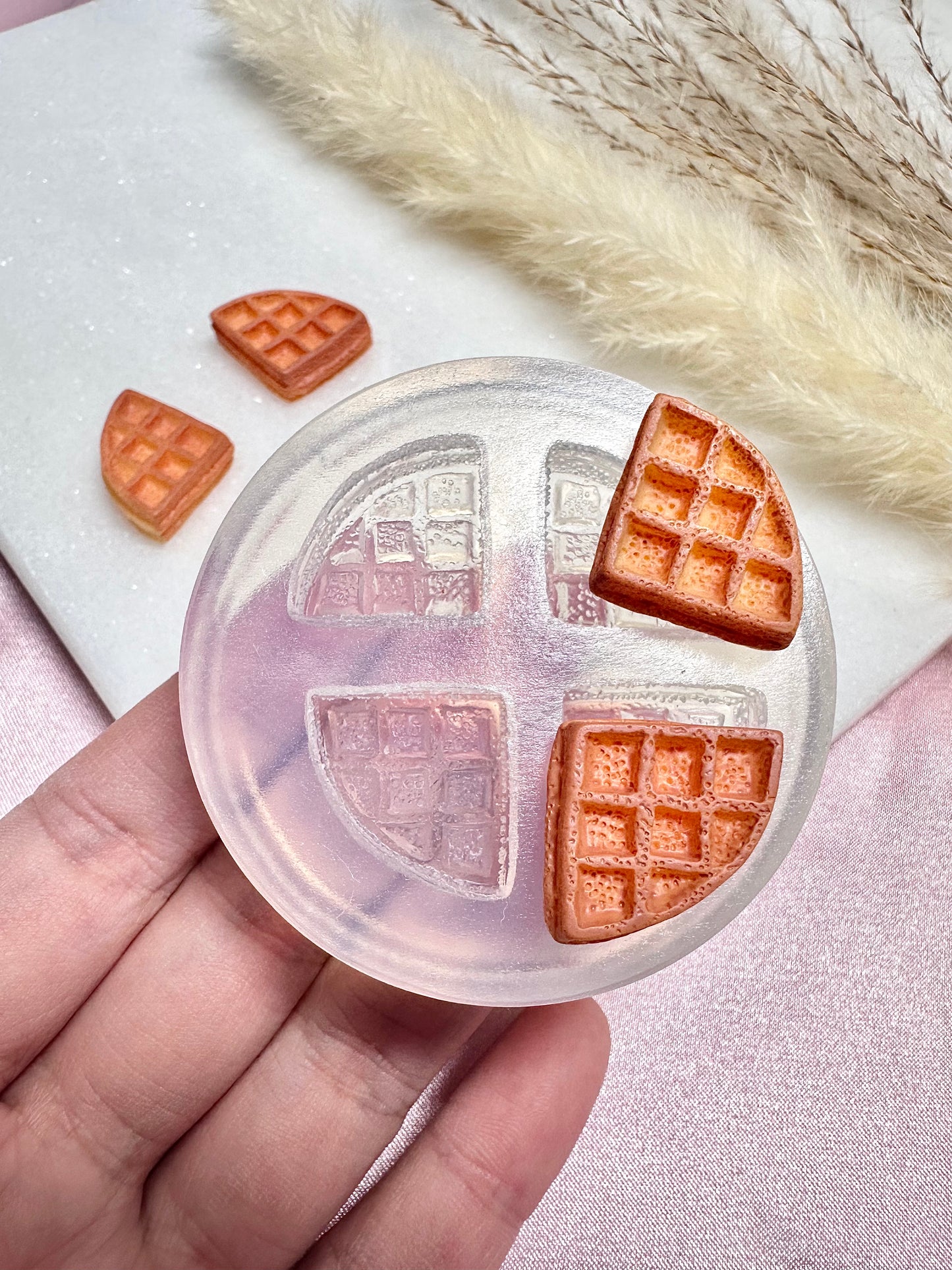 Clear silicone mold clay mold resin mold waffle earring mold