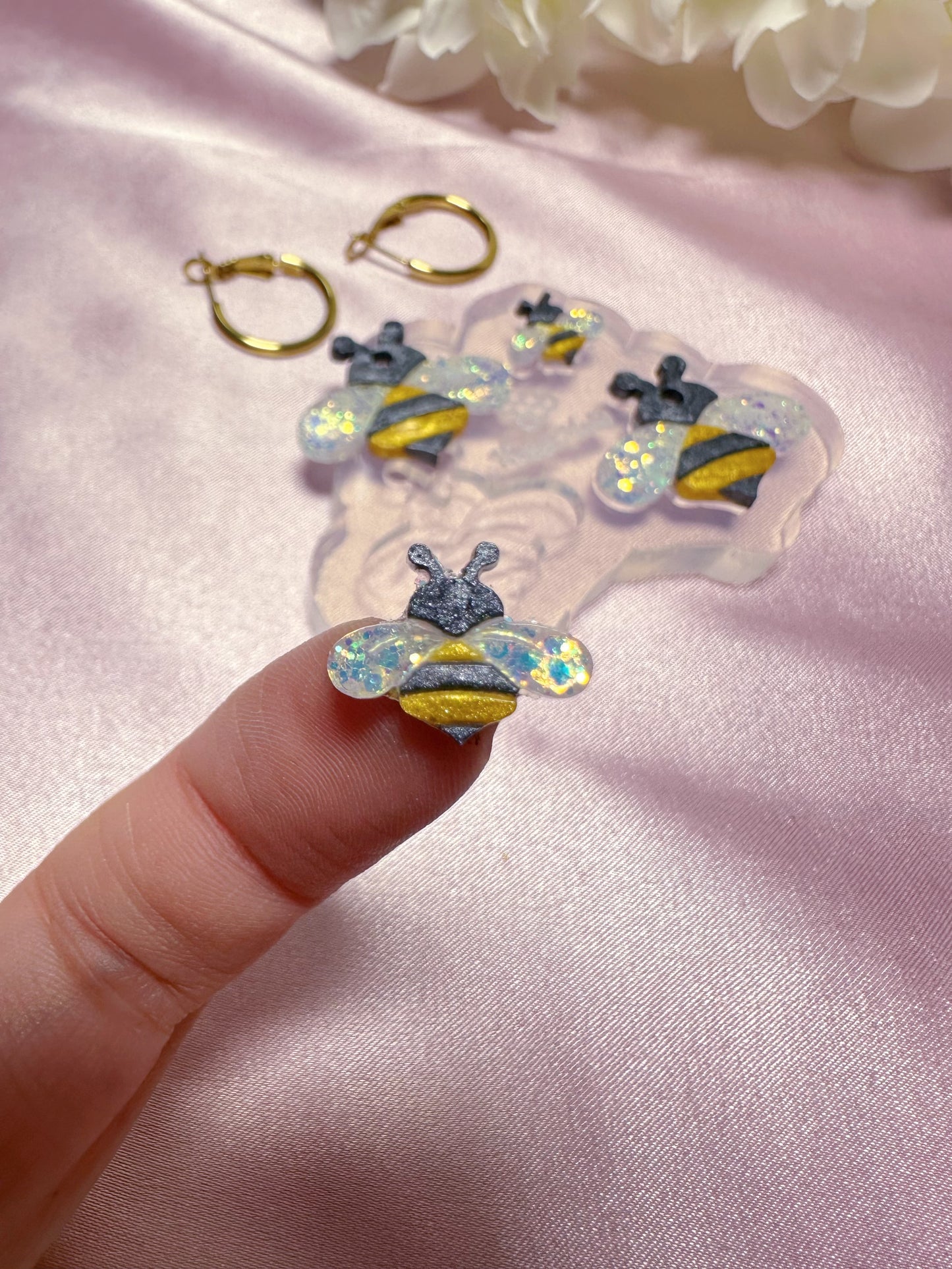 Small Bee Stud Dangle Earring Mold Palette