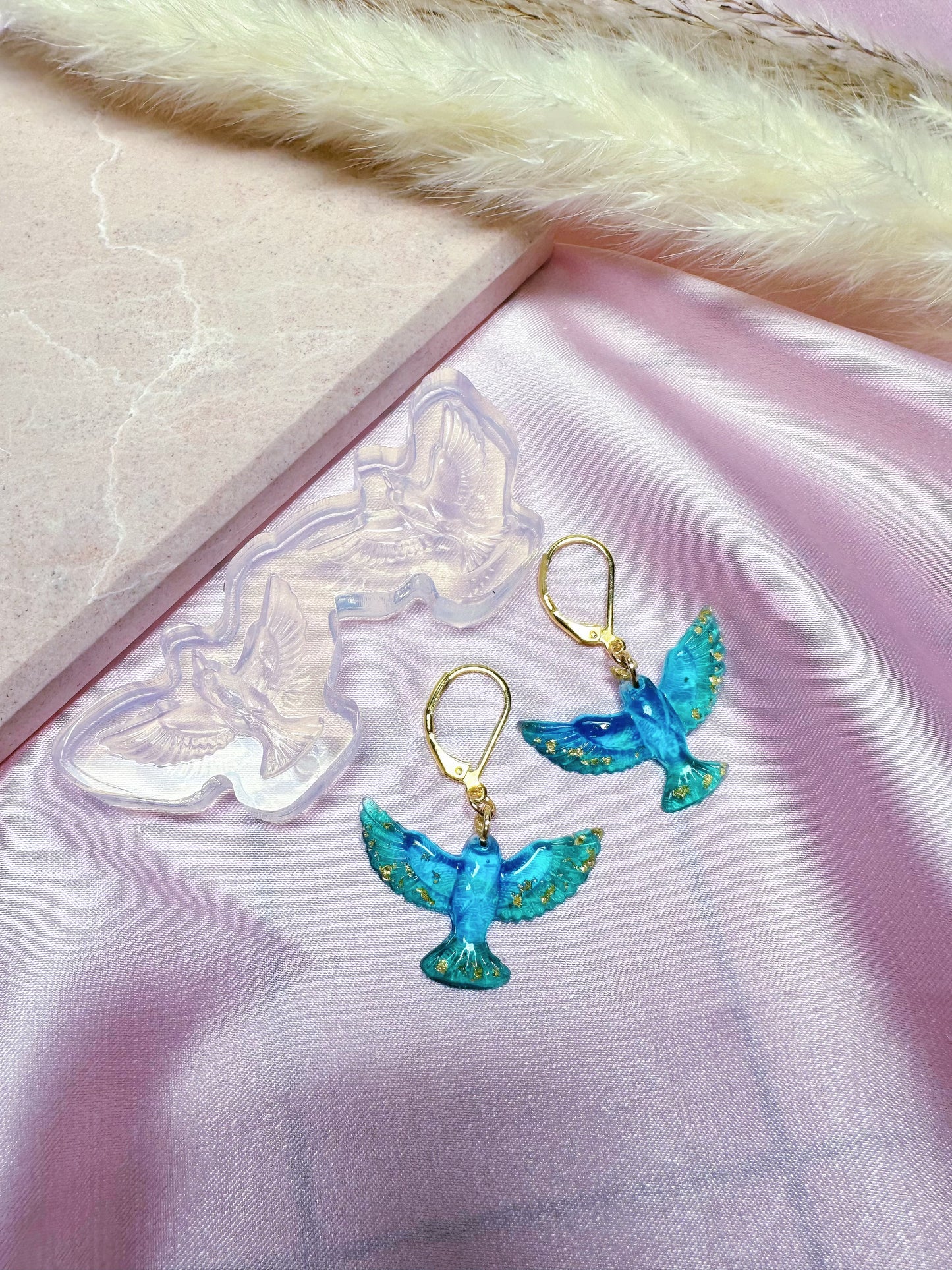 Small 3D Flying Bird Dangle Earring Mold