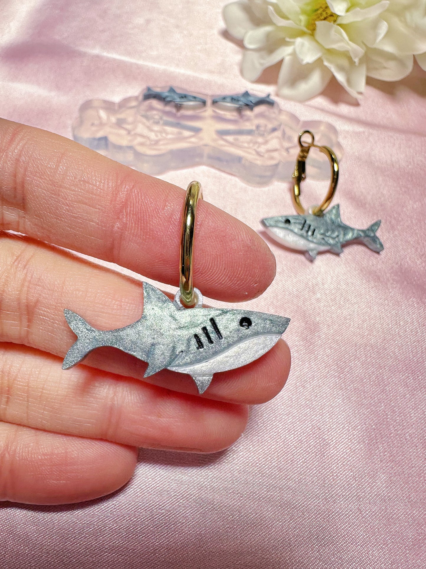 Small Shark Stud and Dangle Earring Mold Combo