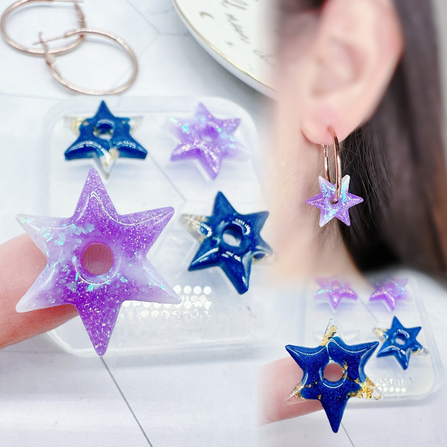 Predomed Star Hoop Charm Earring Mold