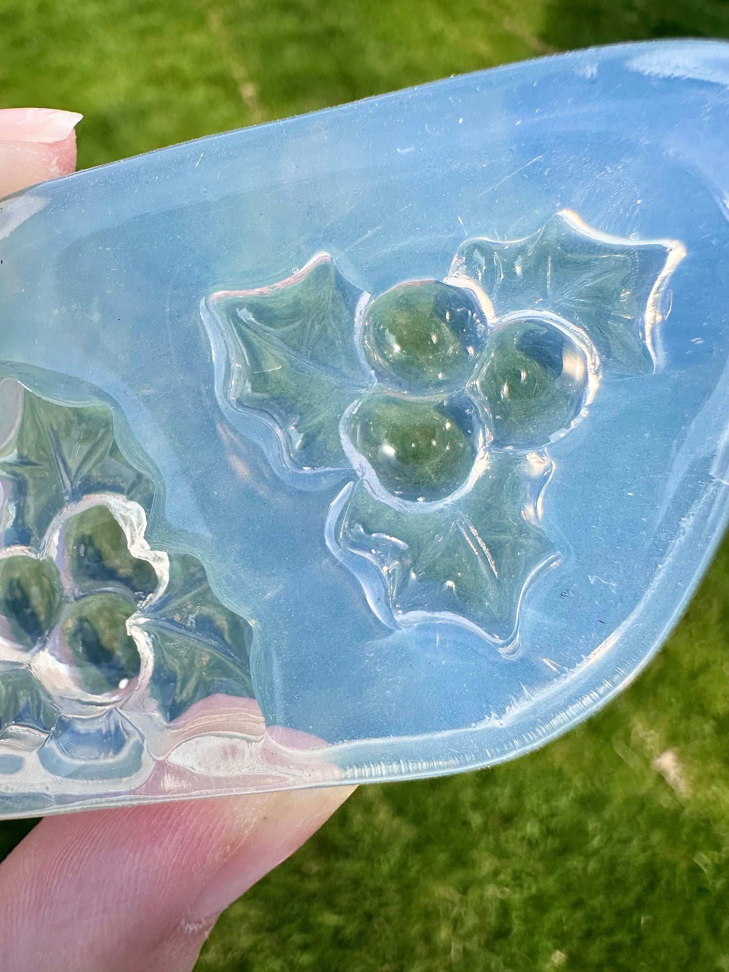 3D Christmas Holly Brooch Earring Mold