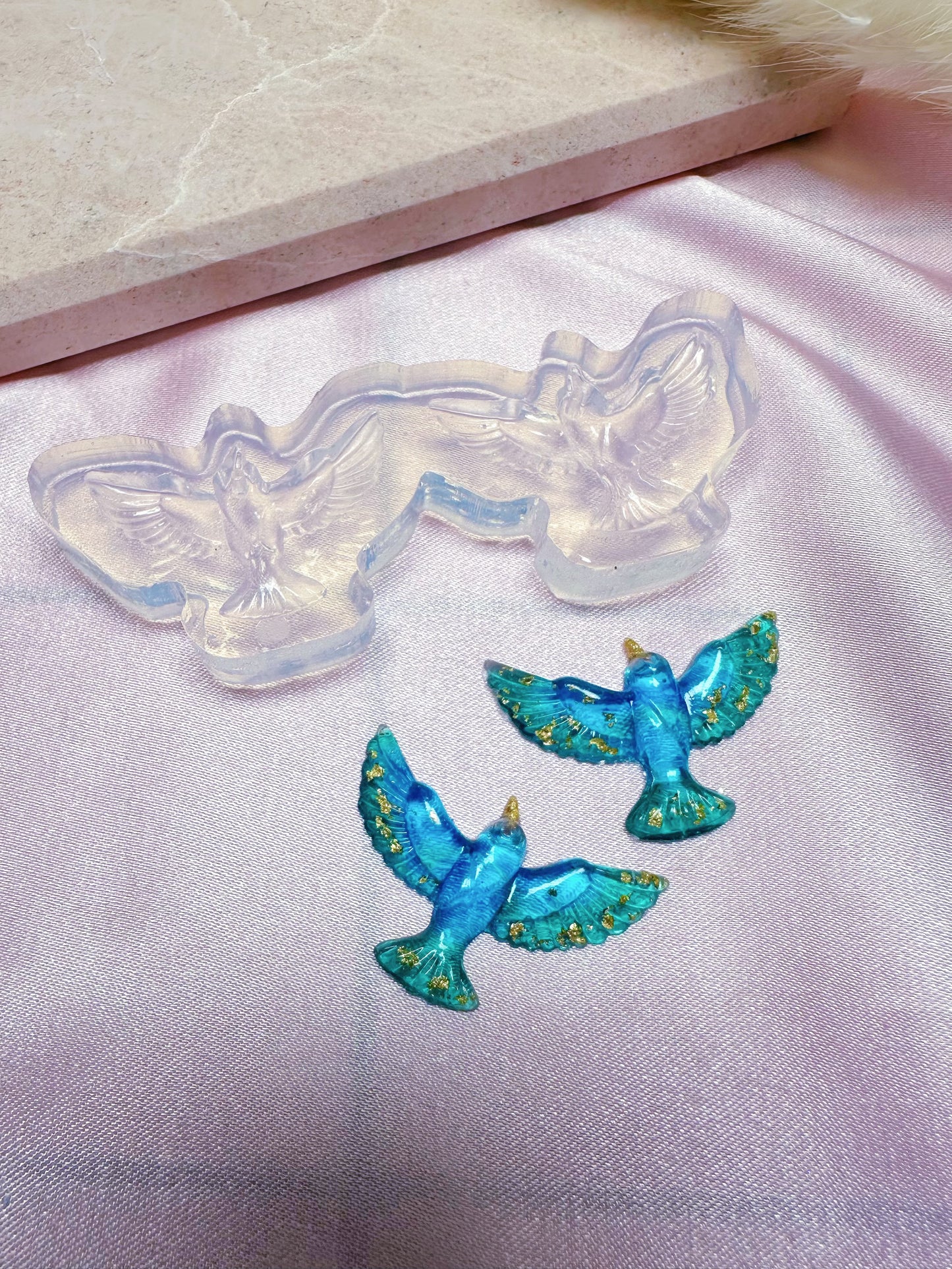 Small 3D Flying Bird Dangle Earring Mold