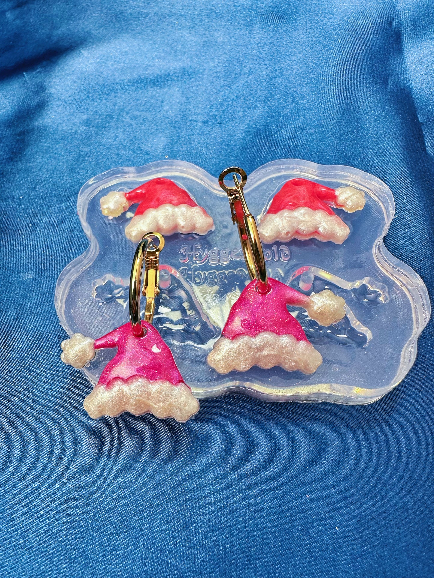 Small Predomed Christmas Santa Hat Dangle Earring Mold
