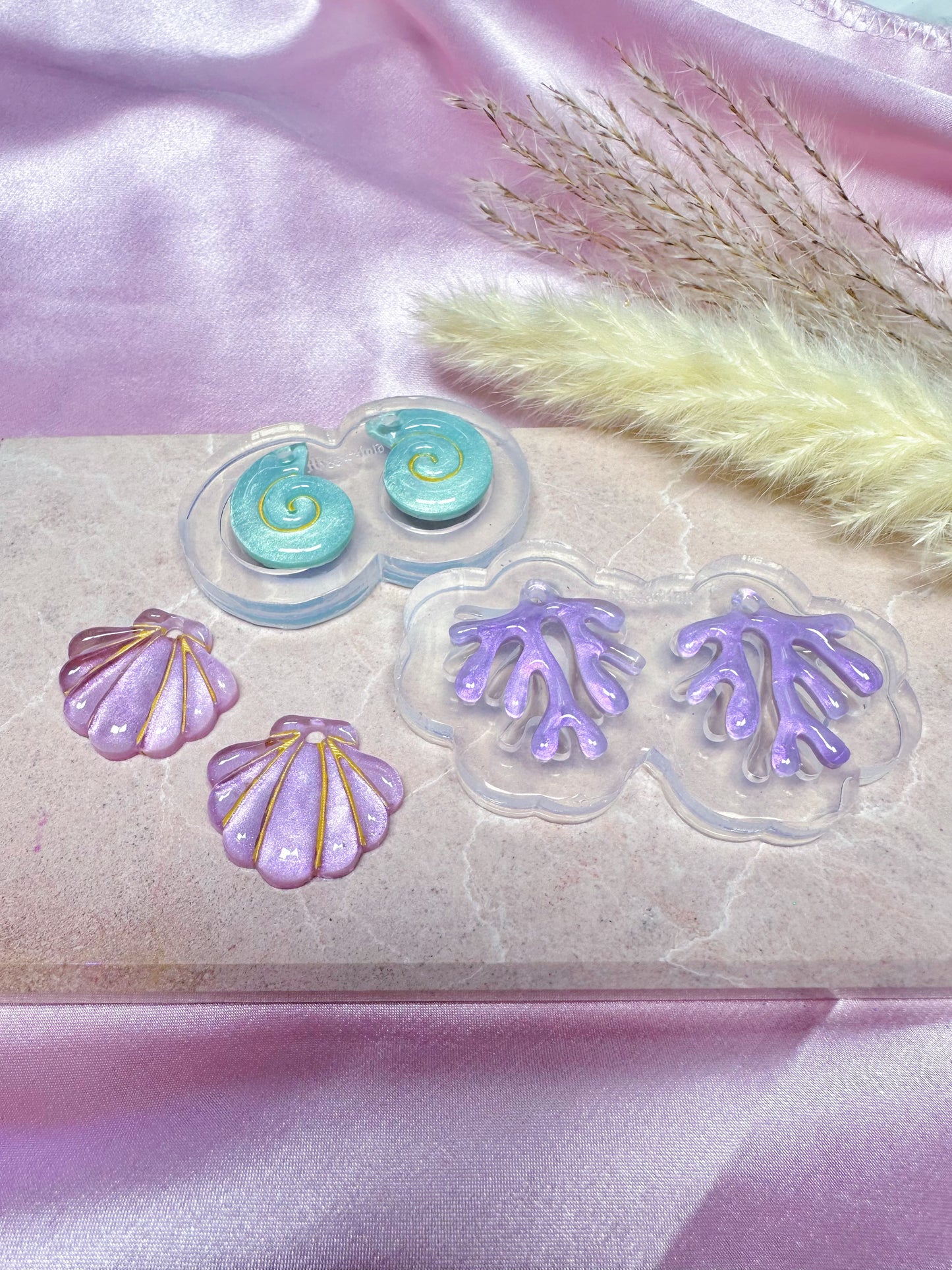 Predomed Coral Dangle Earring Mold for Hoop Charms