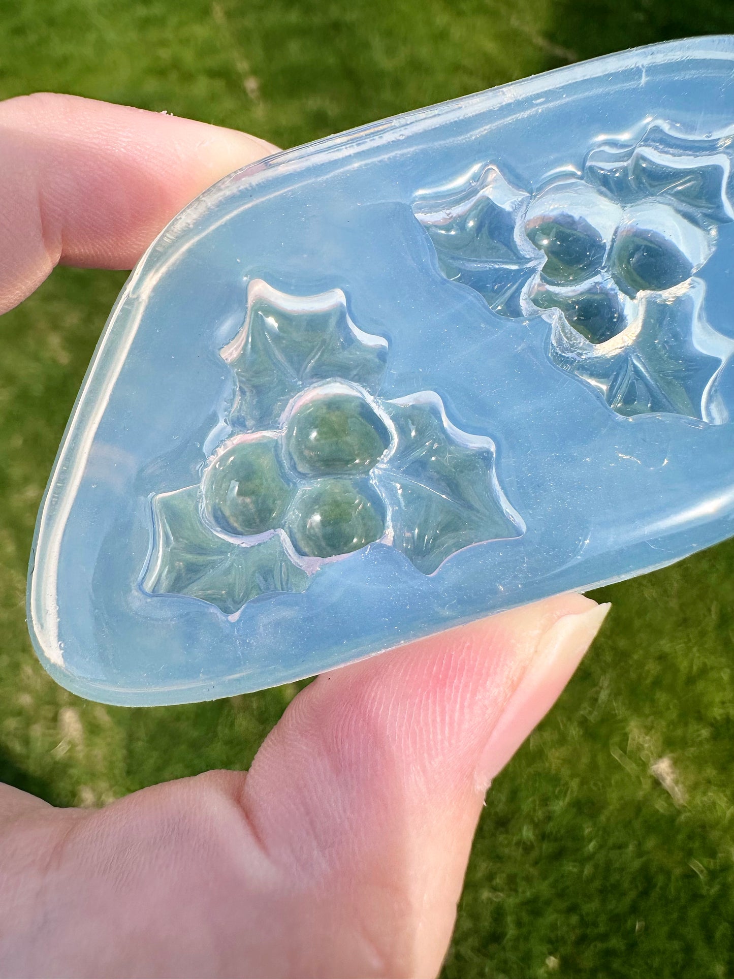 3D Christmas Holly Brooch Earring Mold