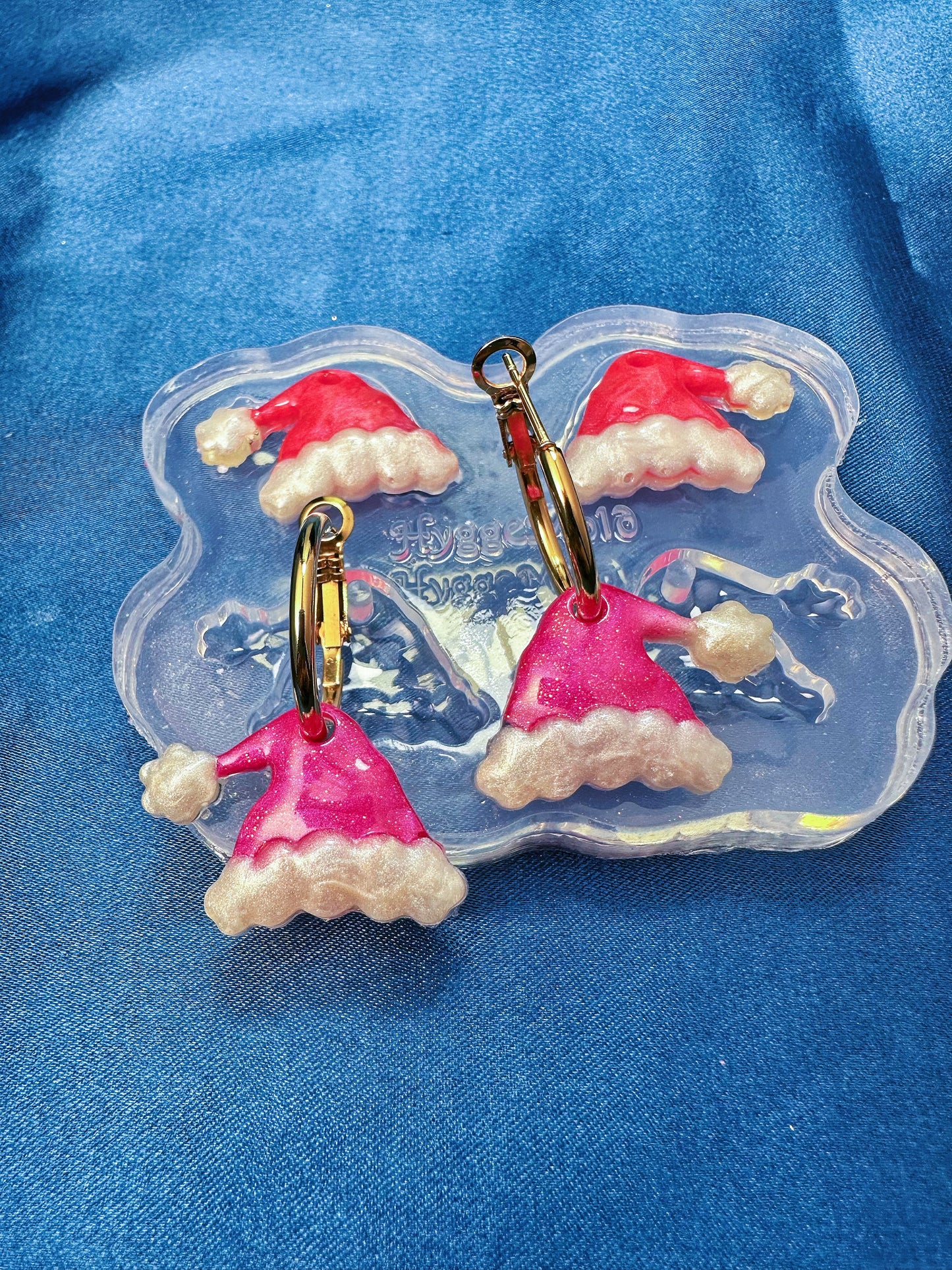 Small Predomed Christmas Santa Hat Dangle Earring Mold