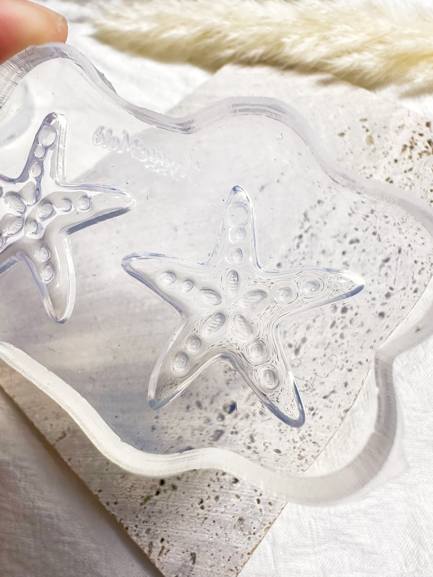 Domed Etched Starfish Dangle Earring Mold for Hoop Charms