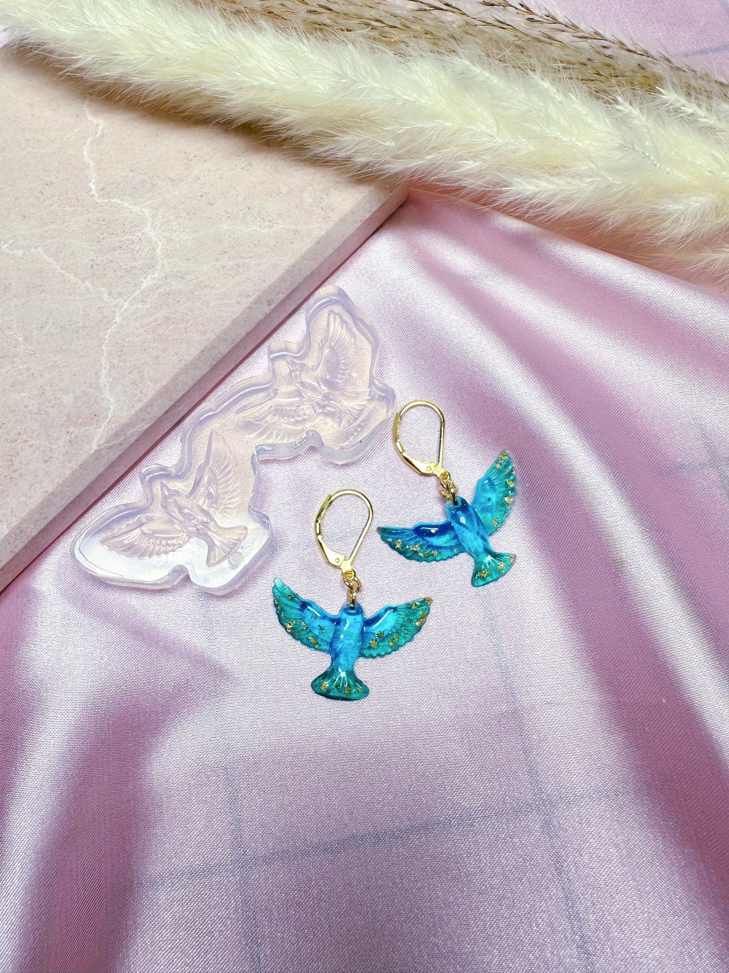 Small 3D Flying Bird Dangle Earring Mold