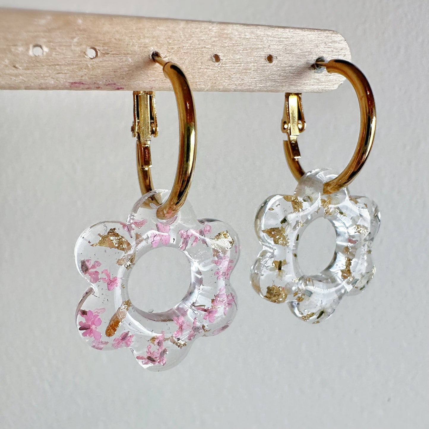 Small Predomed Open Flower Hoop Charm Dangle Earring Mold