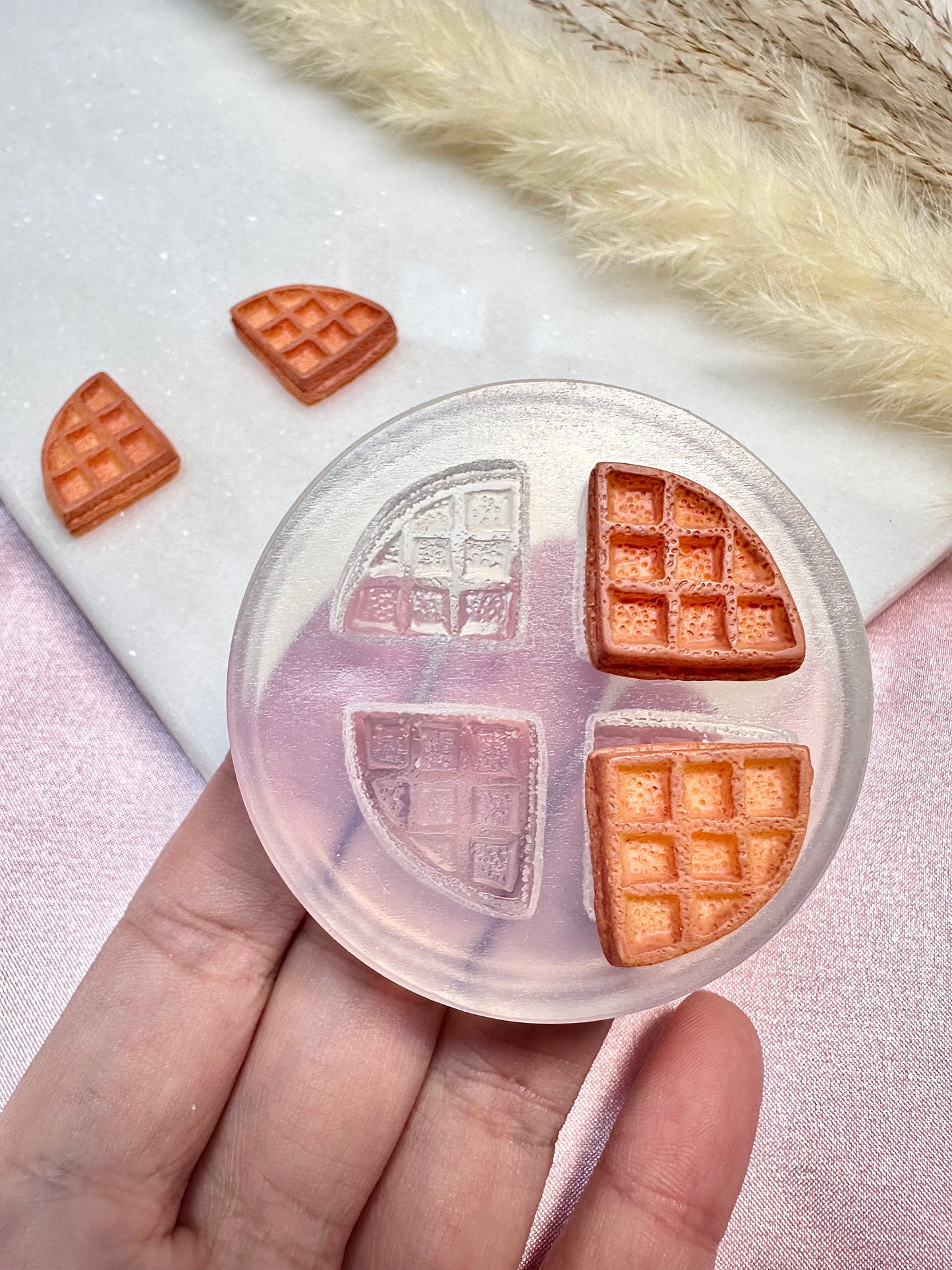 Clear silicone mold clay mold resin mold waffle earring mold